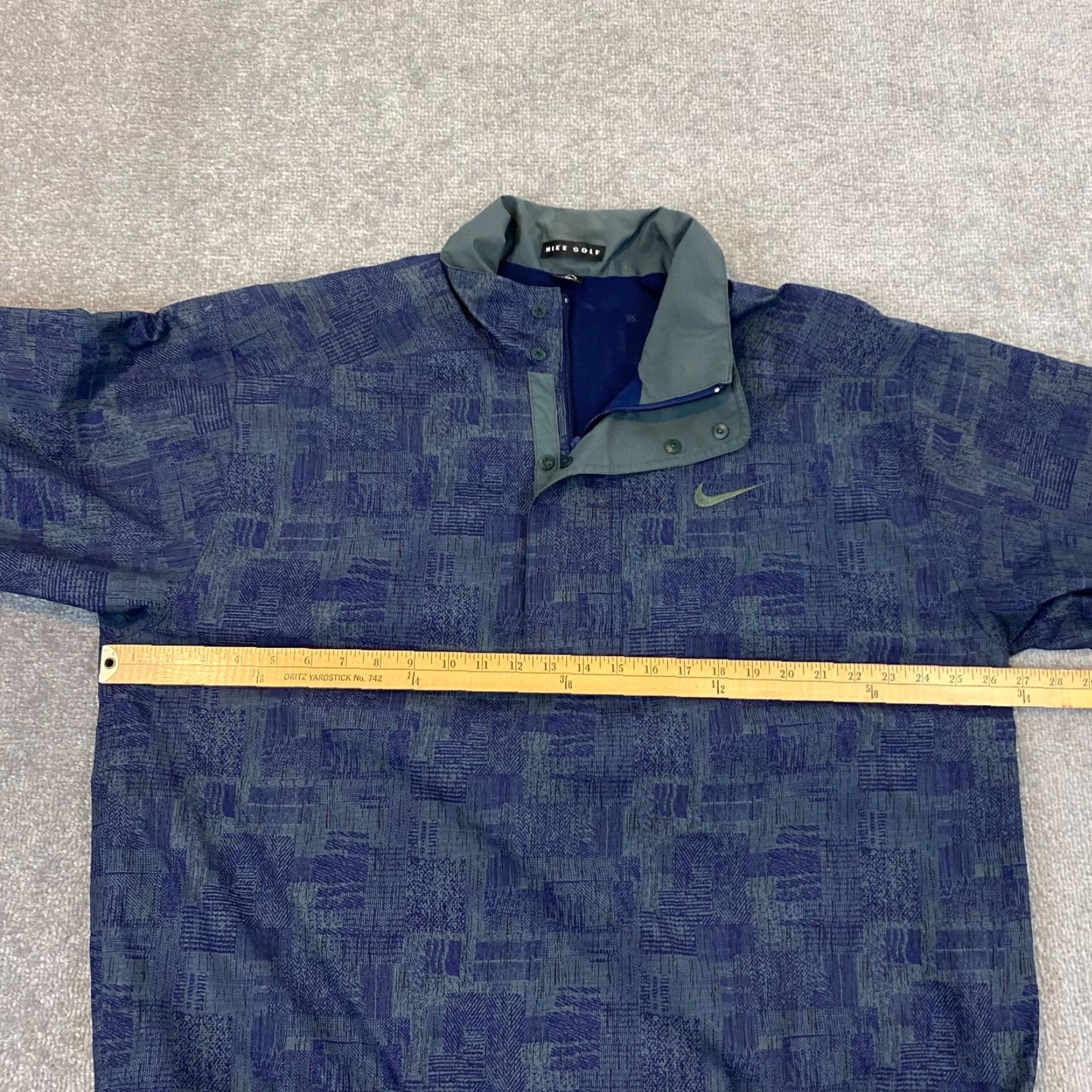 Nike VINTAGE Nike Storm-FIT Jacket Men L Gray Blue 1/2 Zip Snap Pullover Long Sleeve Golf Exterior Logo Pockets Geometric Size US L / EU 52-54 / 3 - 7 Thumbnail