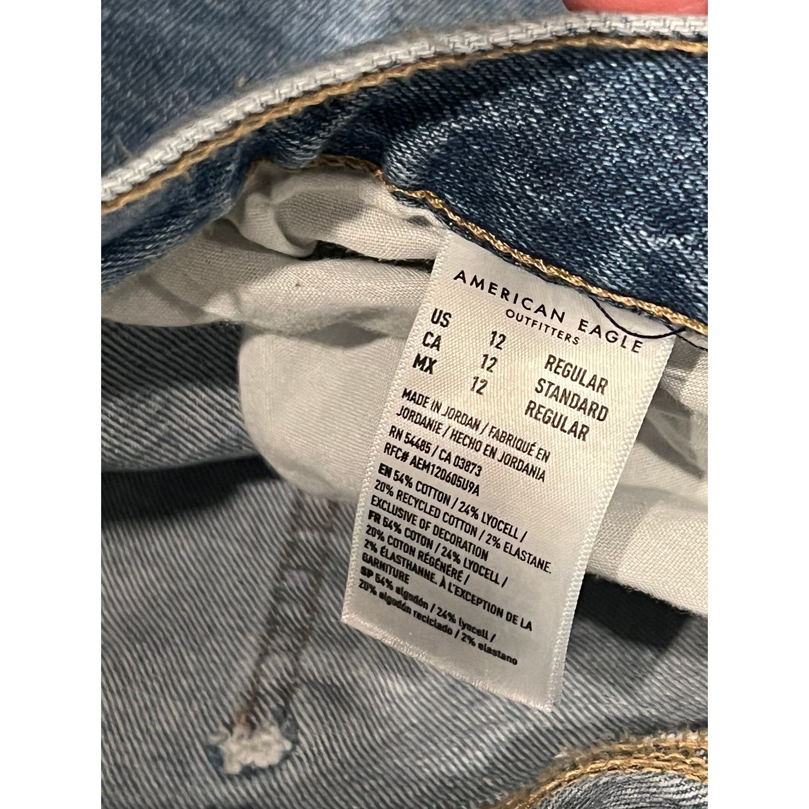 American Eagle Outfitters American Eagle High-Rise Straight Jeans Womans L (12) Size 34" / US 12 / IT 48 - 5 Thumbnail