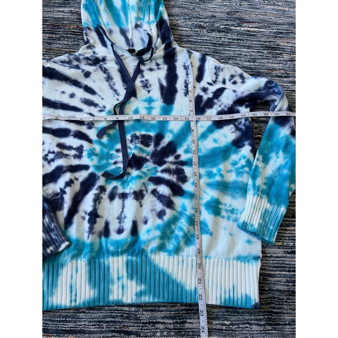 Other Aqua Womens Blue White Tie-Dye Pullover Hoodie Cotton Sweate Size M / US 6-8 / IT 42-44 - 7 Thumbnail