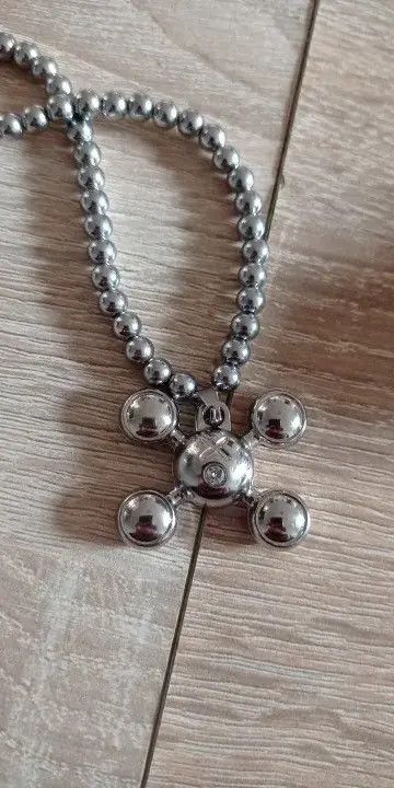 VIBE Stainless Steel Round Bead Chain Quadangle Ball Pendant Size ONE SIZE - 4 Thumbnail