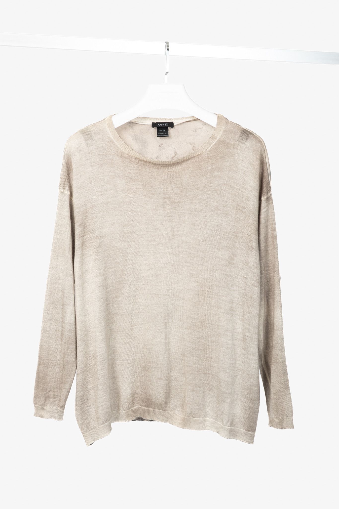 Avant Toi Avant Toi Taupe Cashmere & Silk-Back Water-Print Sweater Size XS / US 0-2 / IT 36-38 - 1 Thumbnail