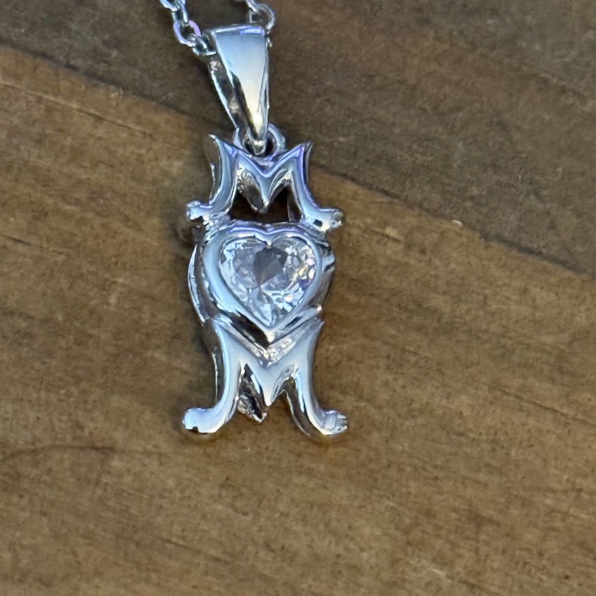 Other Vintage silver tone cubic zirconia Mom pendant necklace Size ONE SIZE - 4 Thumbnail