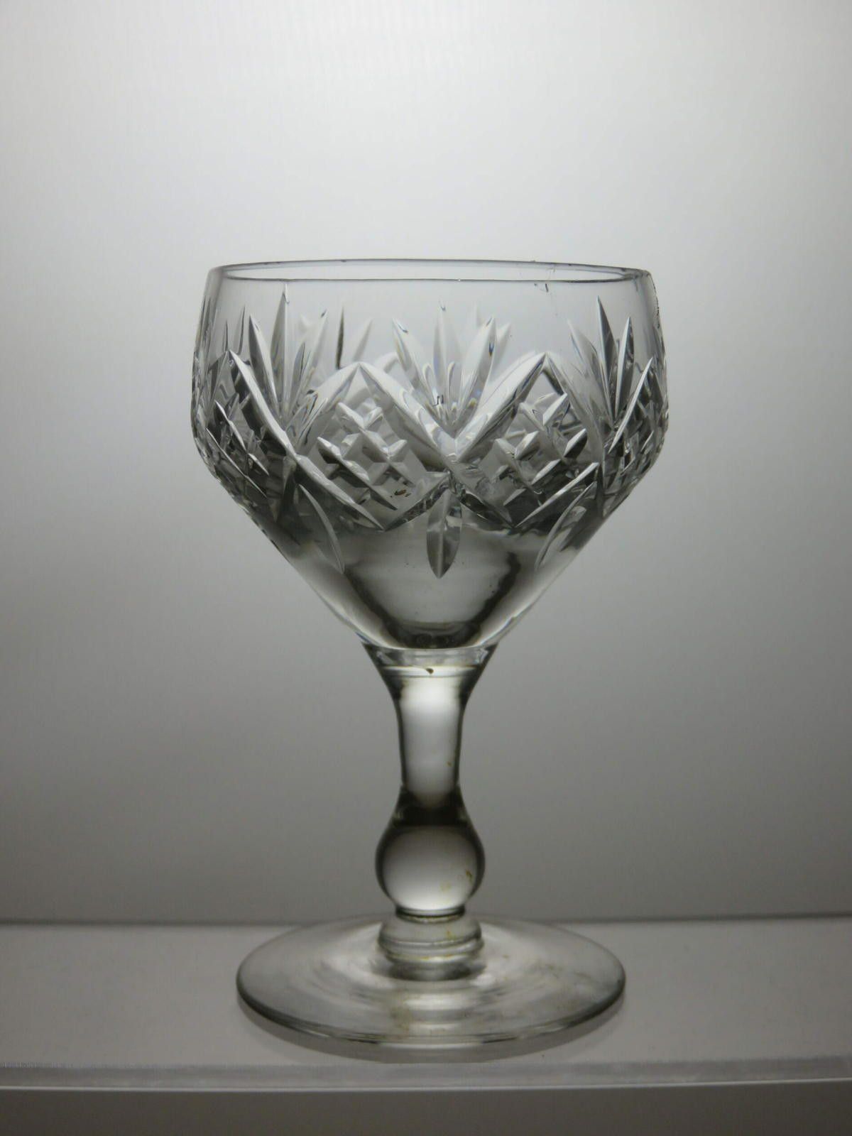 The Unbranded Brand Lead Crystal Cut Glass Set Of 5 Sherry Glasses 4" Size ONE SIZE - 4 Thumbnail
