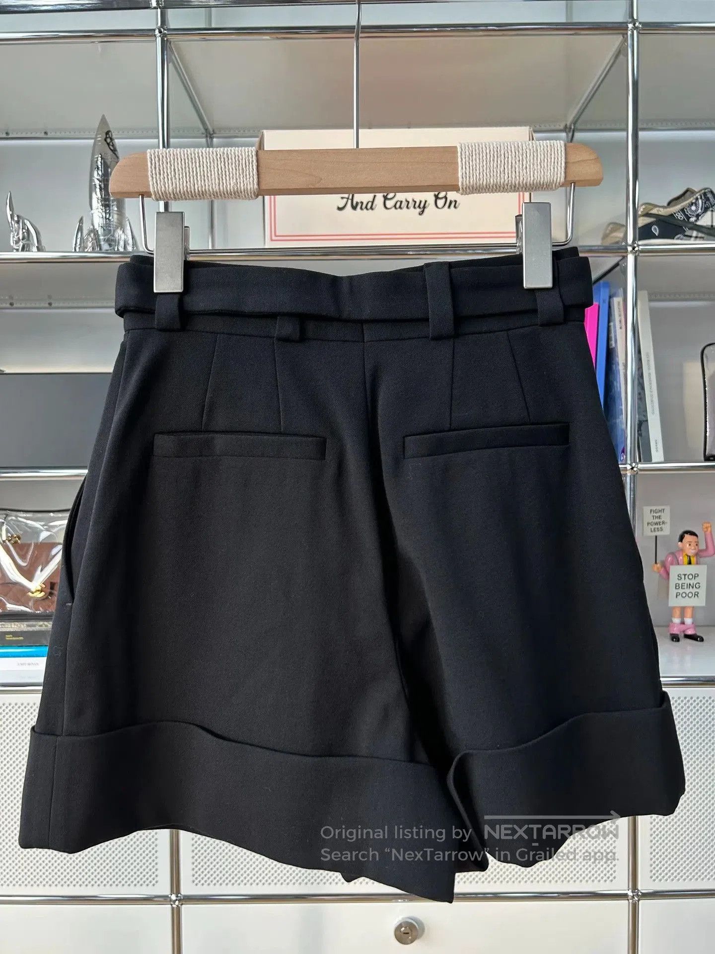 Miu Miu MiuMiu Black Diamond Buckle Wool Shorts. Size 37" - 2 Thumbnail
