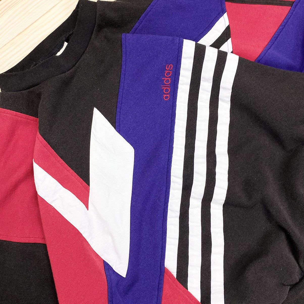 Adidas × Vintage 💥Vintage💥Adidas Originals Sweatshirt Faded Three Striped Size US L / EU 52-54 / 3 - 5 Thumbnail