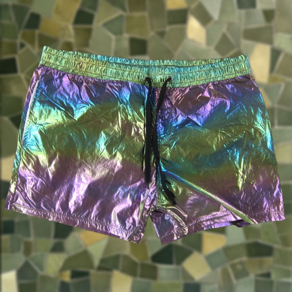 X-LARGE Knobs Knobs By Bryan Hill San Francisco Nylon Pink Green Metallic Shorts Men X-Large Shirt Mens XL Nylon Green Shorts Size US 36 / EU 52 - 1 Thumbnail