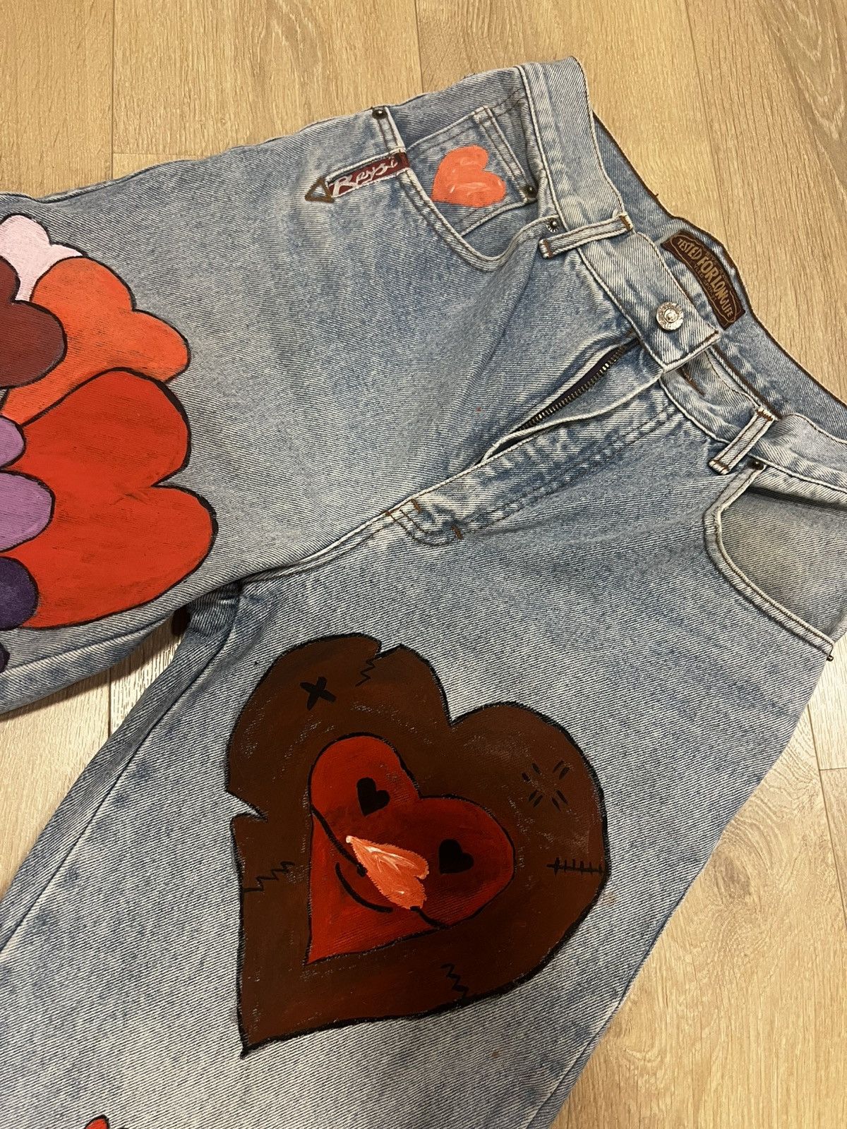 Other Hand-Painted Custom Jeans | ADELAINE Size 25" / US 0 / IT 36 - 4 Thumbnail