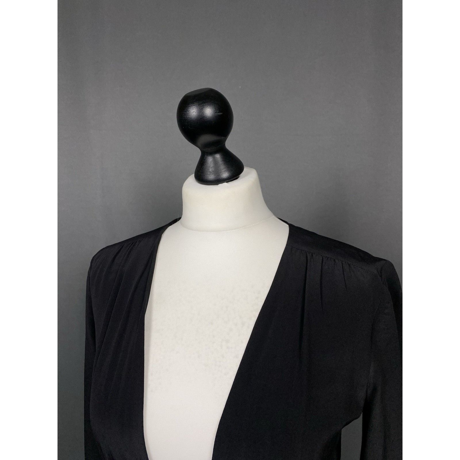 Sezane Sezane Women's Black A-Line Maxi Silk Dress Size 36 Size XS / US 0-2 / IT 36-38 - 5 Thumbnail