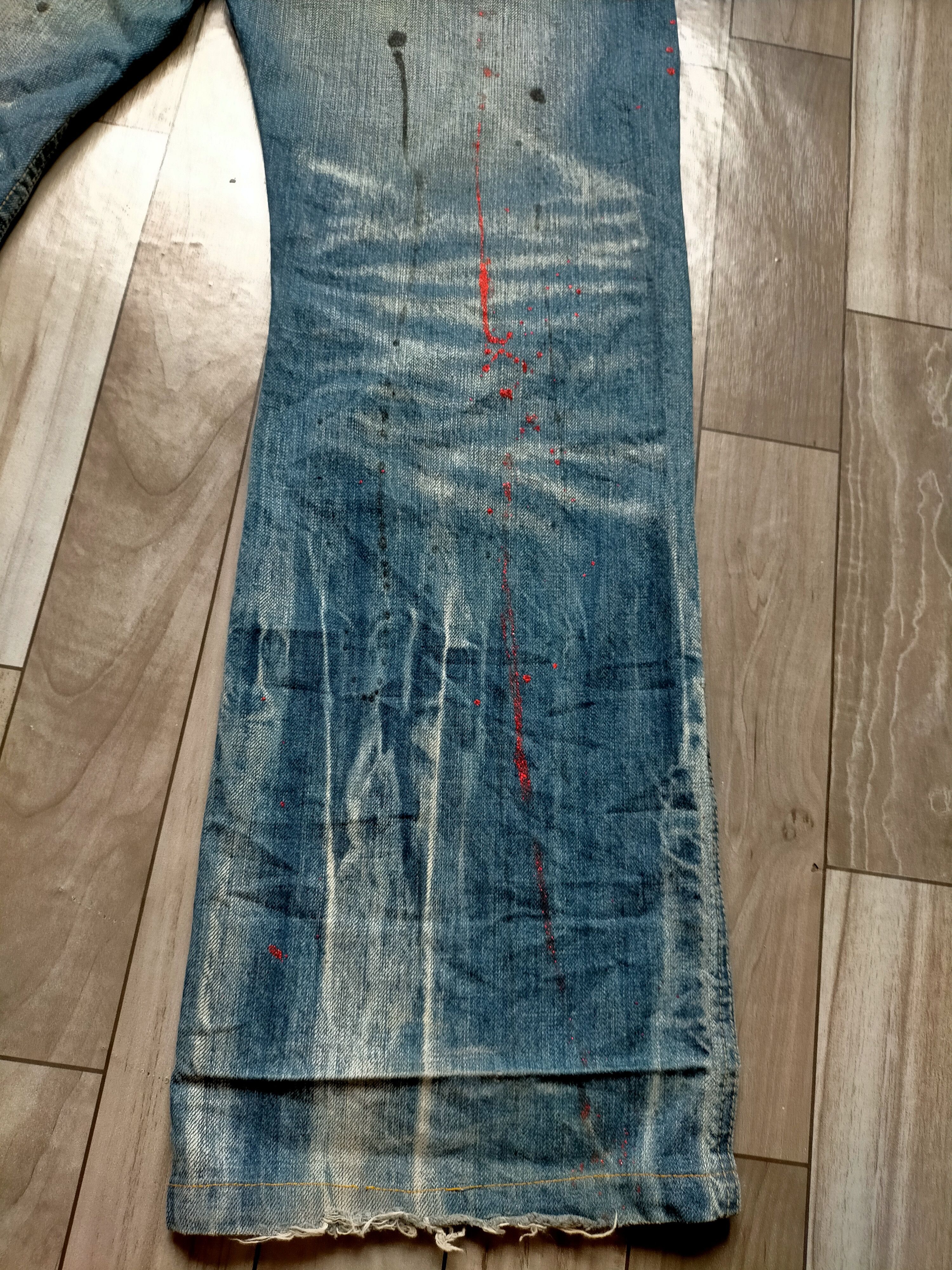 Hysteric Glamour × Japanese Brand Flare Jeans Root Three Acid Wash Painted Boot cut denim Size US 32 / EU 48 - 13 Thumbnail