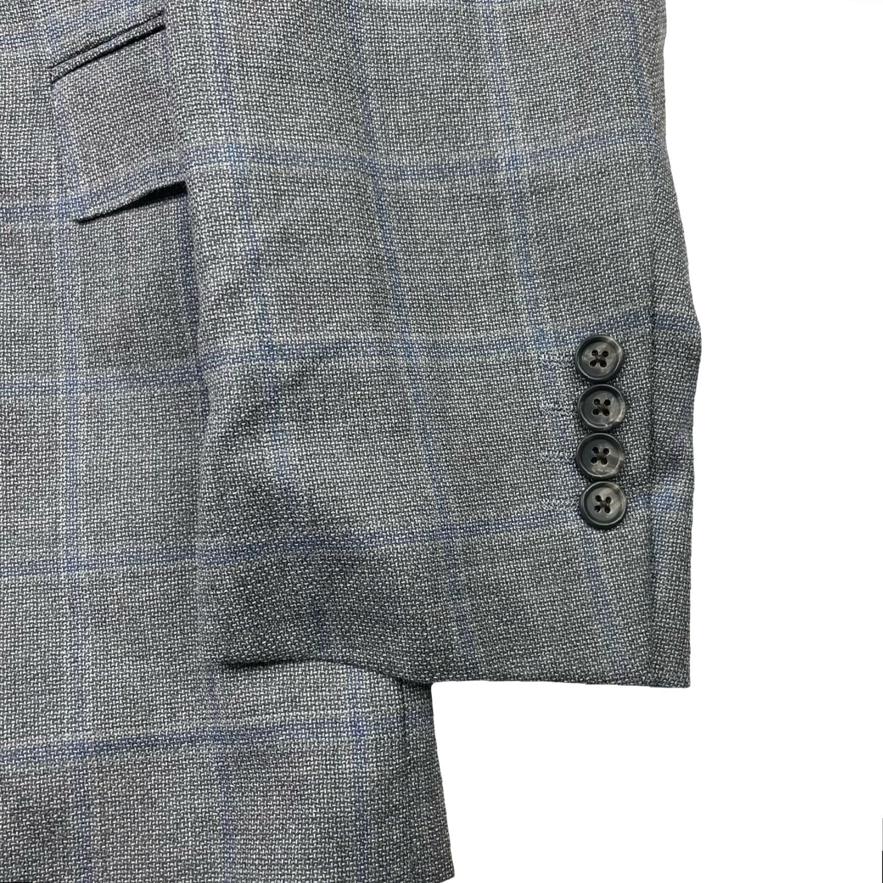 Brooks Brothers VINTAGE Brooks Brothers Blazer 42R Men Wool Plaid Notch Lapel 2-Button 4-Button Sleeve Double-Vented Gray Blue Windowpane Regular Fit Jeg/Nope Size 42R - 4 Thumbnail