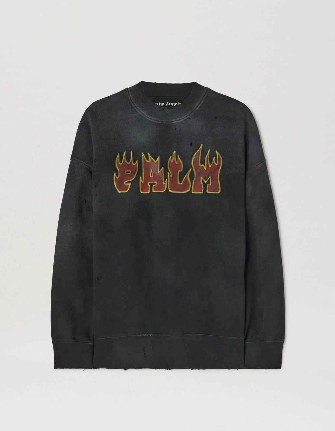 Palm Angels LOGO FLAMES VINT CREW | Grailed