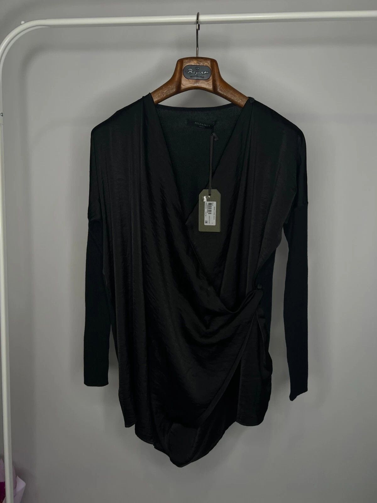 Allsaints AllSaints Shirt Womens Small Black Erma Cowl Neck Size S / US 4 / IT 40 - 8 Thumbnail