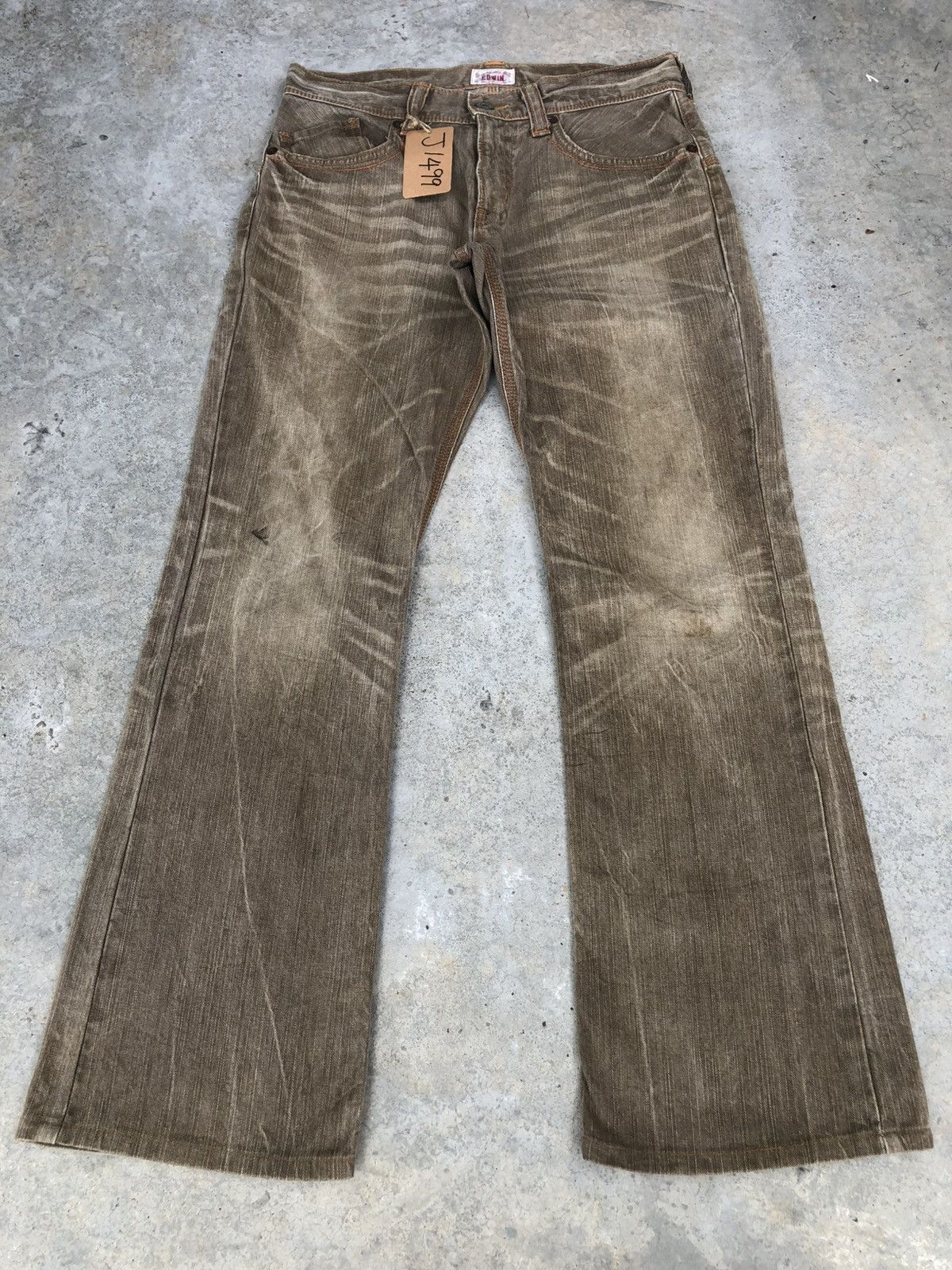 If Six Was Nine Japanese Edwin Exclusive Flared Jeans Distressed Bootcut Size US 33 - 1 Thumbnail