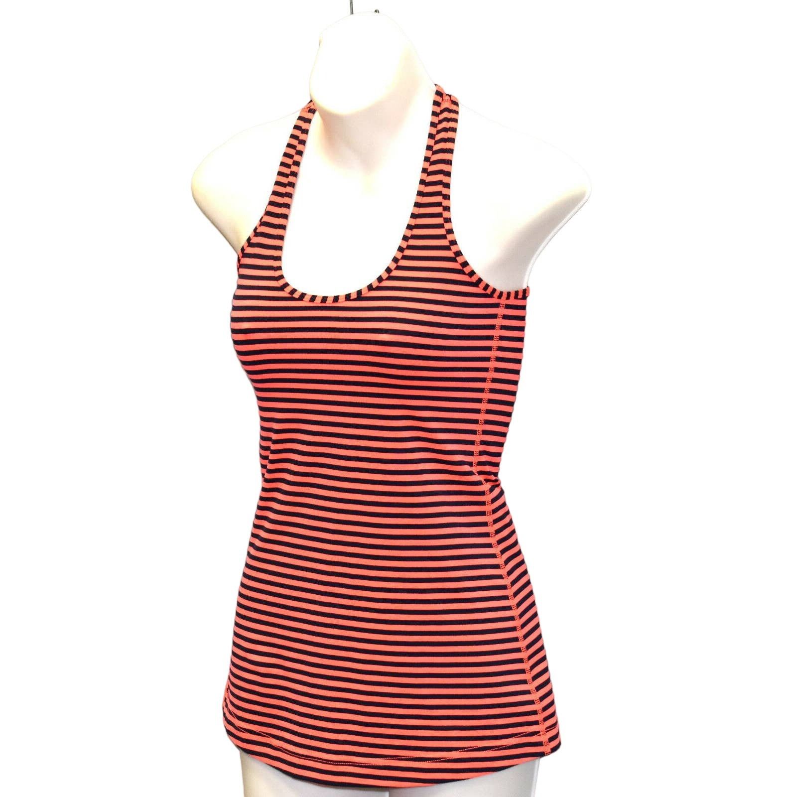 Lululemon LULULEMON Cool Racerback Classic Stripe Flare Inkwell Tank 2 Size XS / US 0-2 / IT 36-38 - 3 Thumbnail