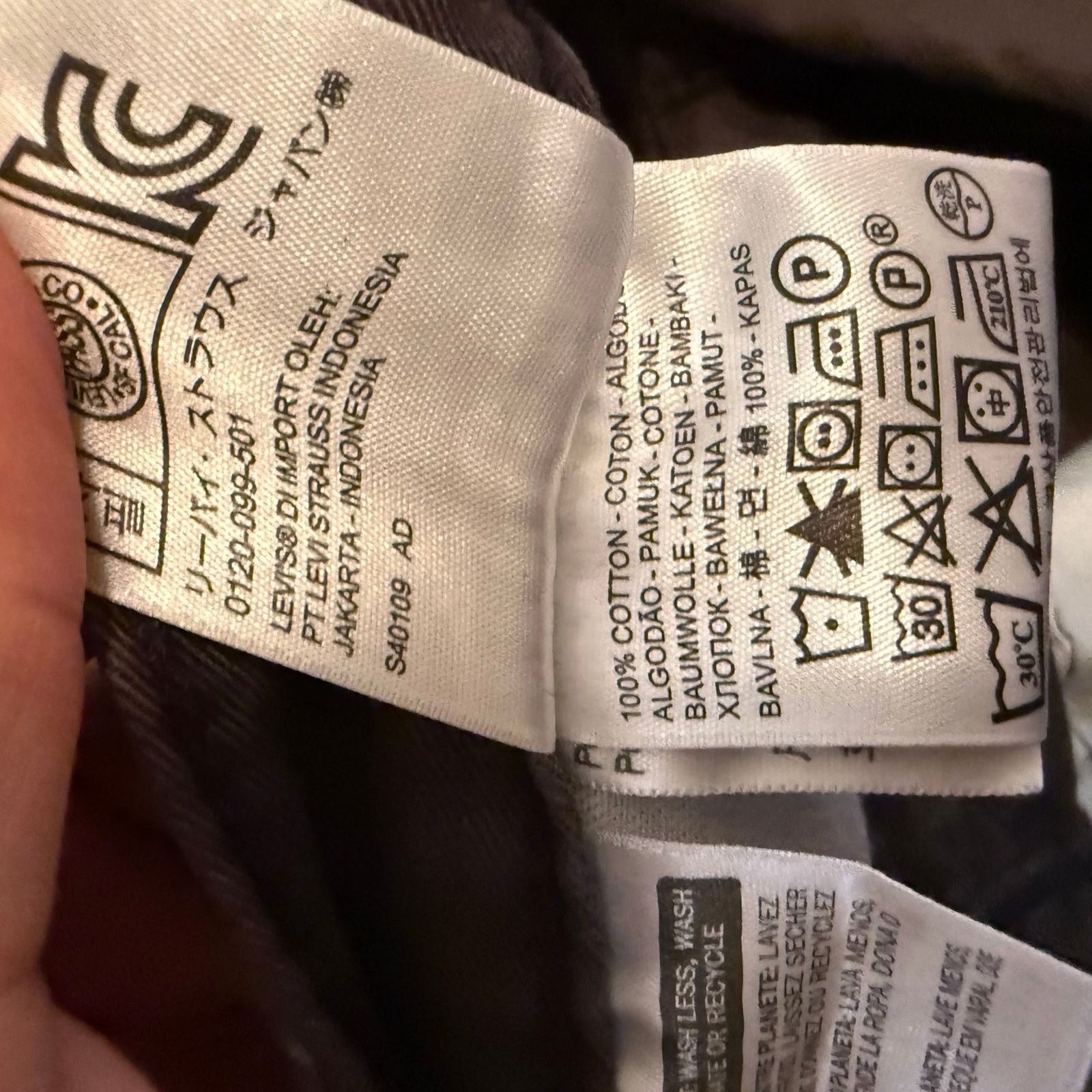 Levi's Levi's 514 Men's Jeans Black Cotton Denim Straight Fit 34x34 Size US 34 / EU 50 - 9 Thumbnail