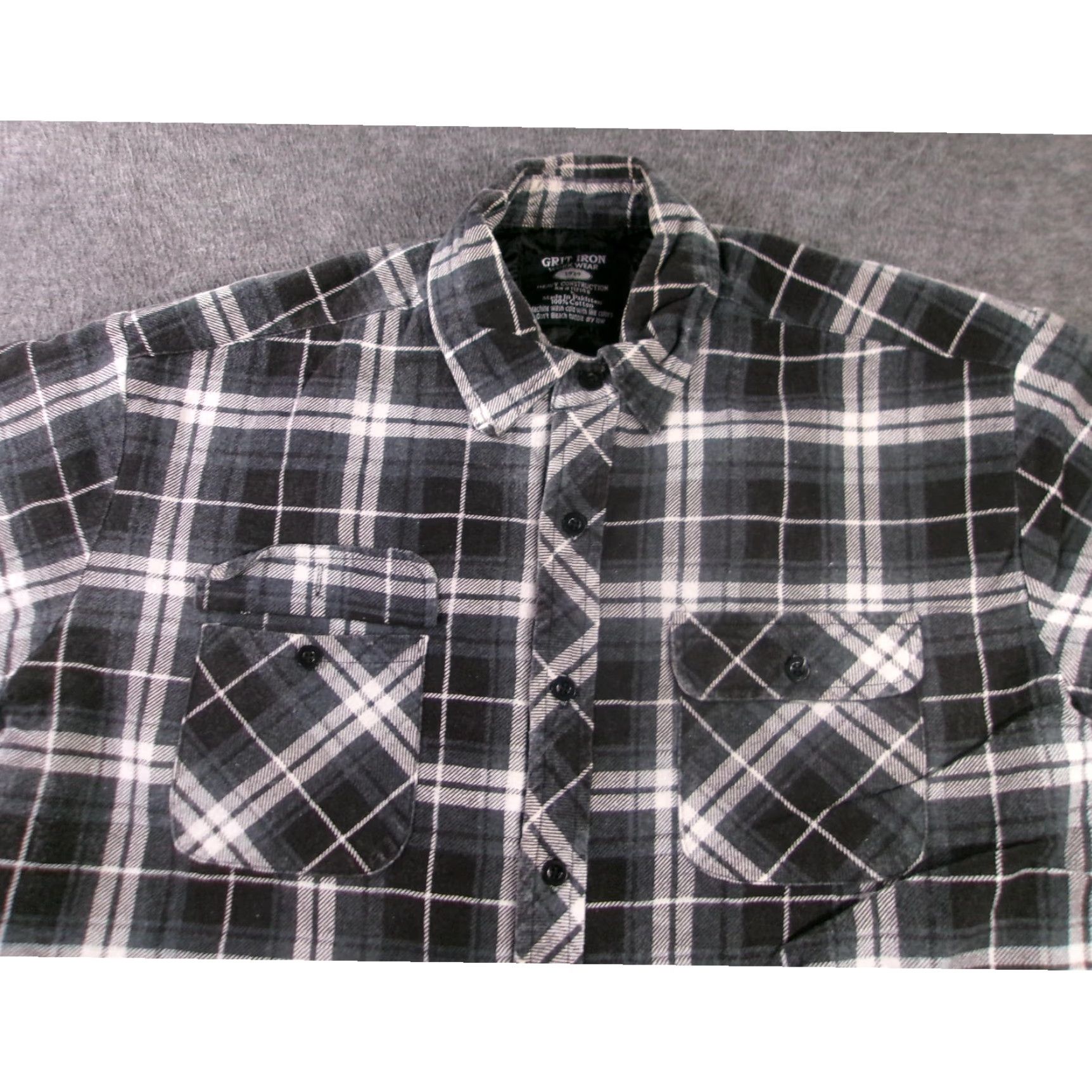 Vintage Grit Iron Men Shirt XL Flannel Plaid Shacket Workwear Casual Fall Winter Cotton Insulated Quilted Size US L / EU 52-54 / 3 - 2 Thumbnail