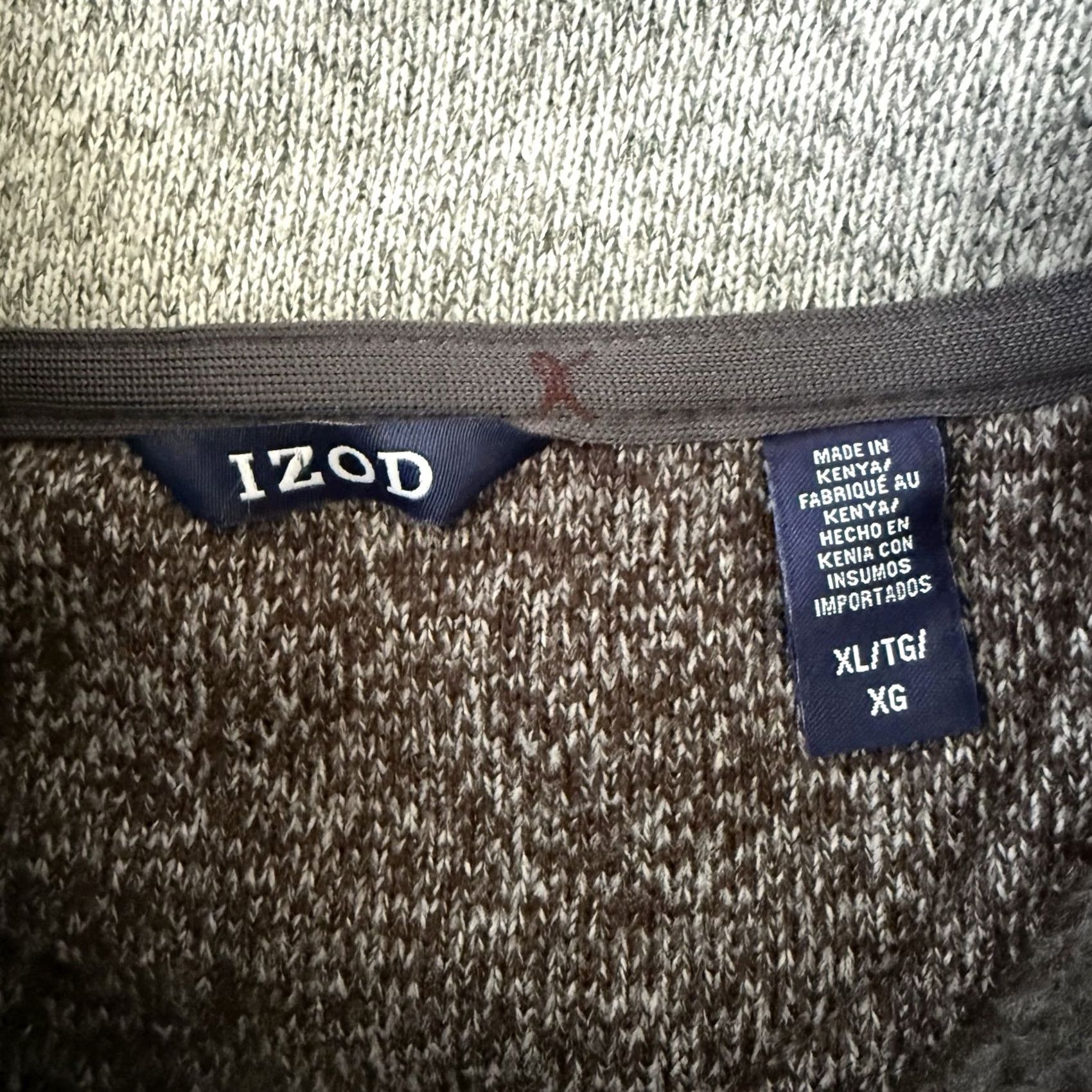 Izod IZOD Sweater 1/4 Zip Mens XL Gray Long Sleeve Knit Polyester Thermal Tech Size US XL / EU 56 / 4 - 2 Thumbnail