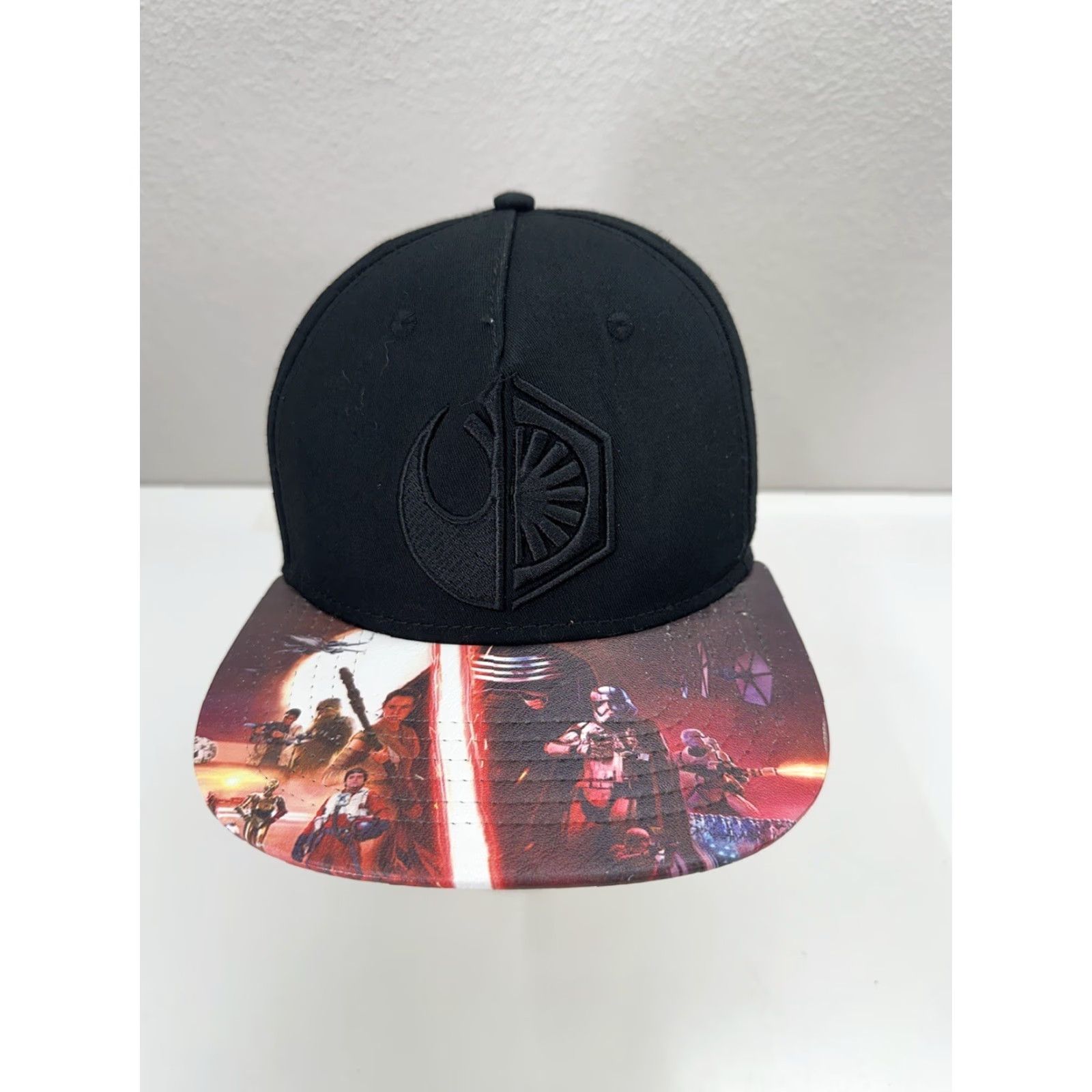 Star Wars Star Wars Snapback Hat Black Embroidered Logo Printed Brim One Size Fits All Men Snapback 90s Theme Adjustable Size ONE SIZE - 2 Thumbnail