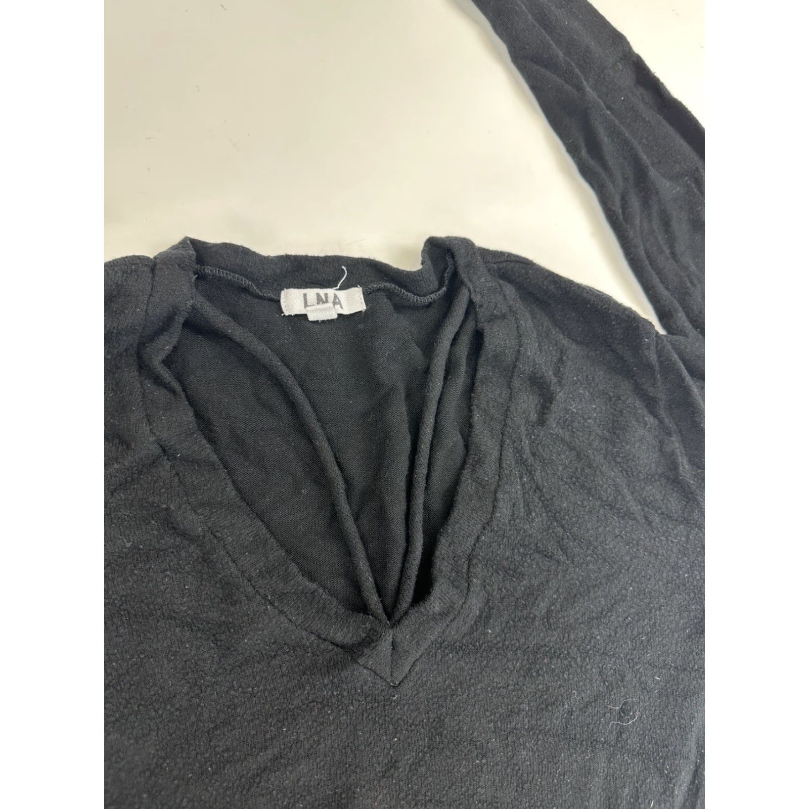 Vintage LNA Shirt Women Black V-Neck Long Sleeve Pullover Top T-Shirt Made In USA M Size M / US 6-8 / IT 42-44 - 6 Thumbnail