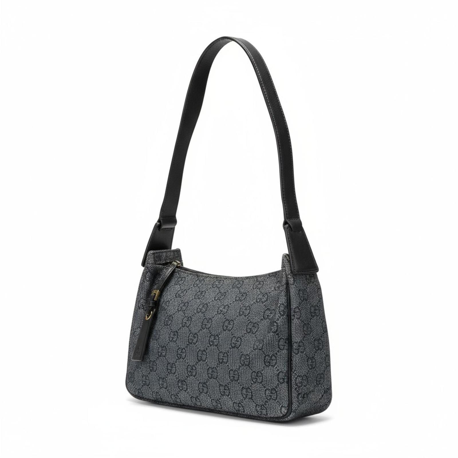 Gucci Gucci - Black Monogram Canvas Shoulder Bag Size ONE SIZE - 1 Thumbnail