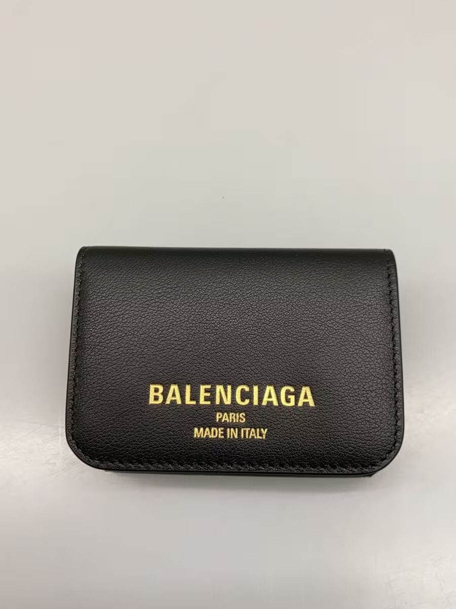 Balenciaga Balenciaga Leather Bi-Fold Wallet Black Size ONE SIZE - 1 Thumbnail