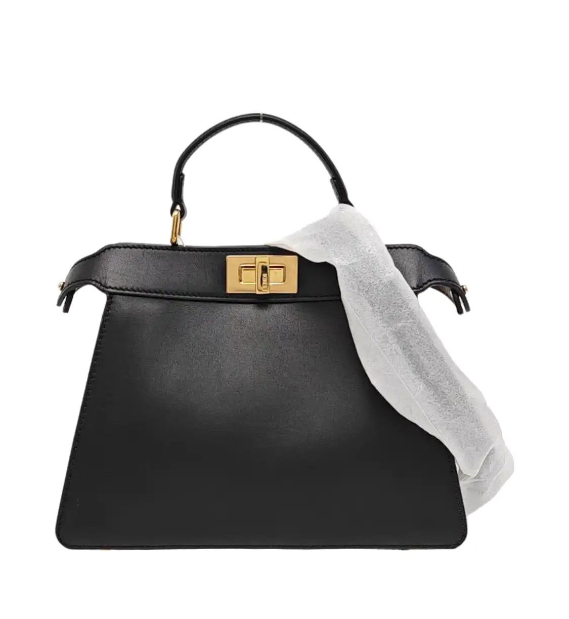 Fendi FENDI Peekaboo Small black cowhide leather shoulder bag gold hardware detachable Size ONE SIZE - 1 Thumbnail