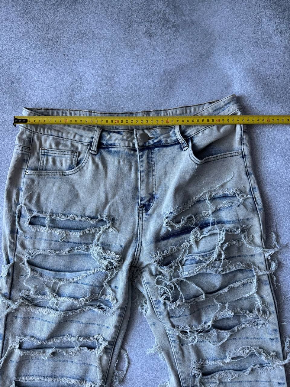 Jean Washed Stacked Distressed Ripped Skinny Jeans Size US 36 / EU 52 - 11 Thumbnail