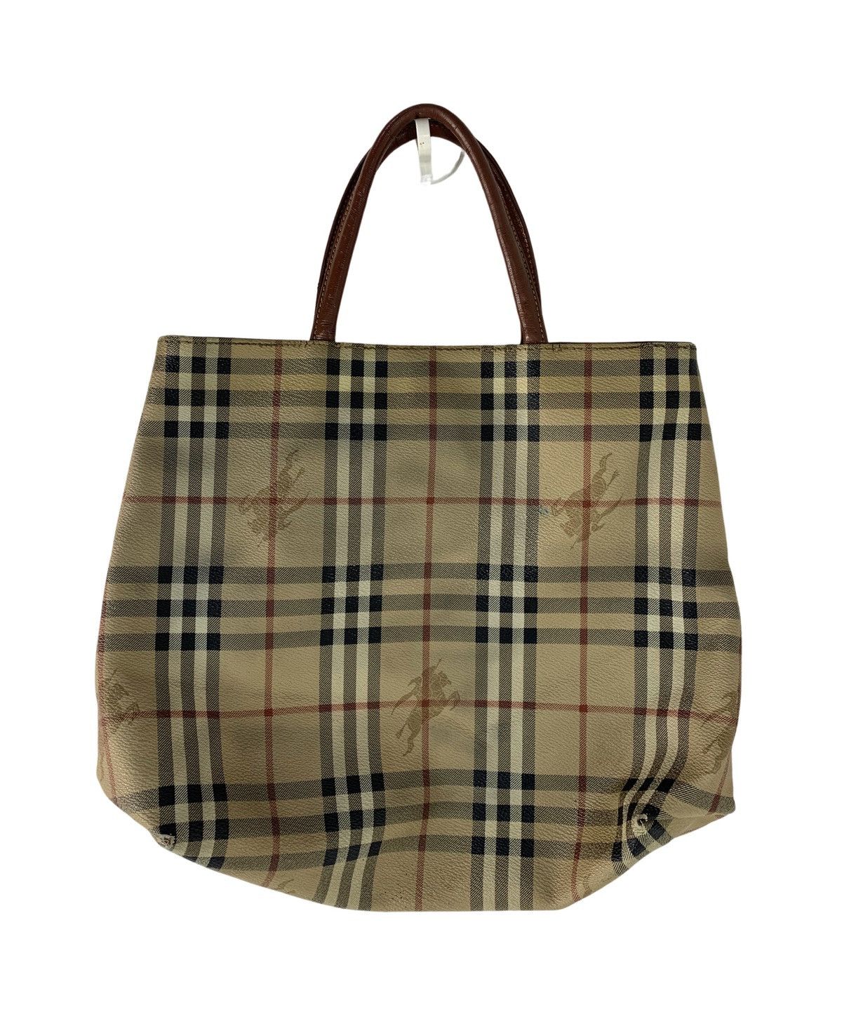 Burberry 90s Burberrys London Leather Tote Bag Nova Checked Monogram Size ONE SIZE - 1 Thumbnail