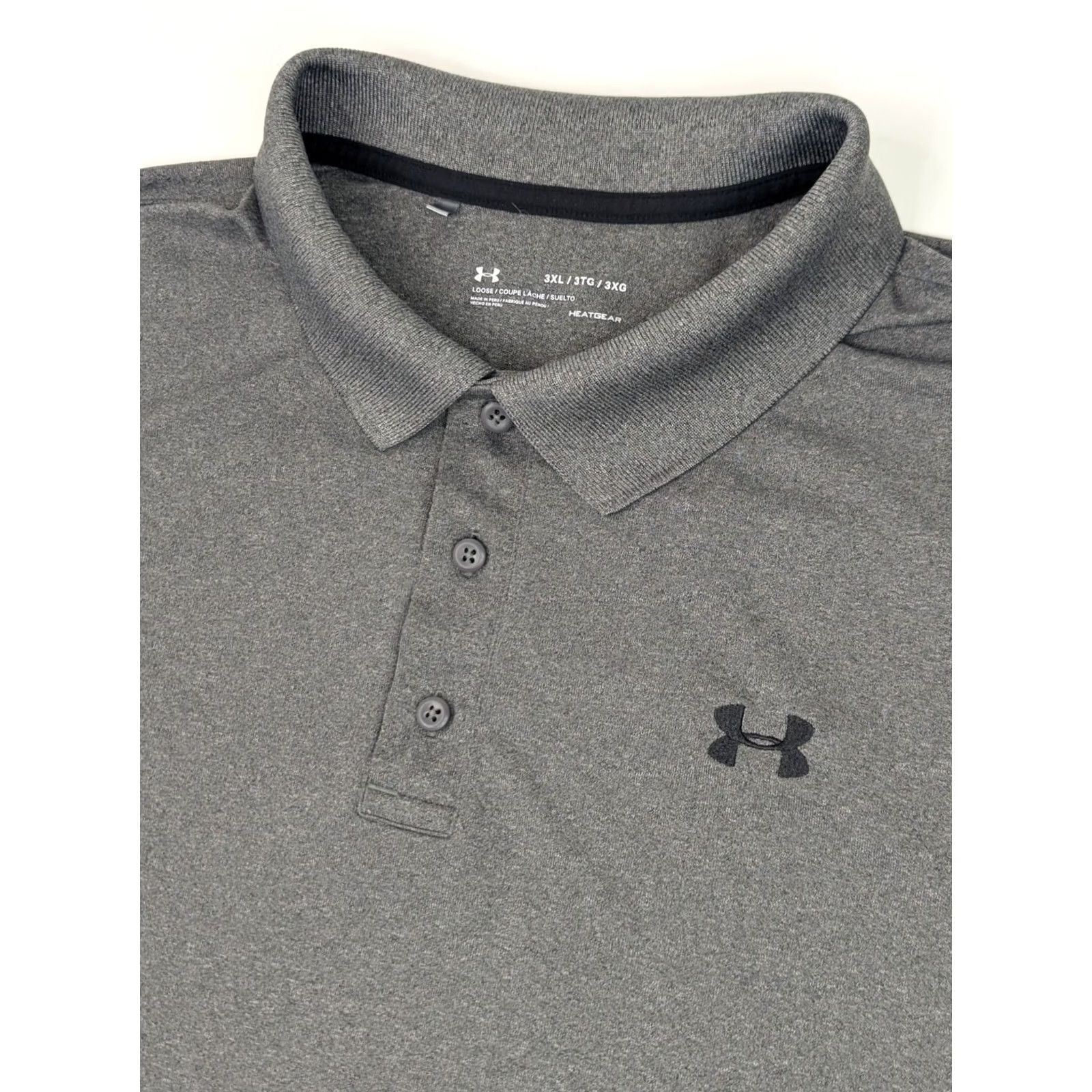 Under Armour Under Armour HeatGear Loose Polo Shirt Men 3XL Gray Short Sleeve Polo Shirt, HeatGear, 3XL, Gray, Short Sleeve, Polo, Men, Loose Fit Size US XXL / EU 58 / 5 - 2 Thumbnail