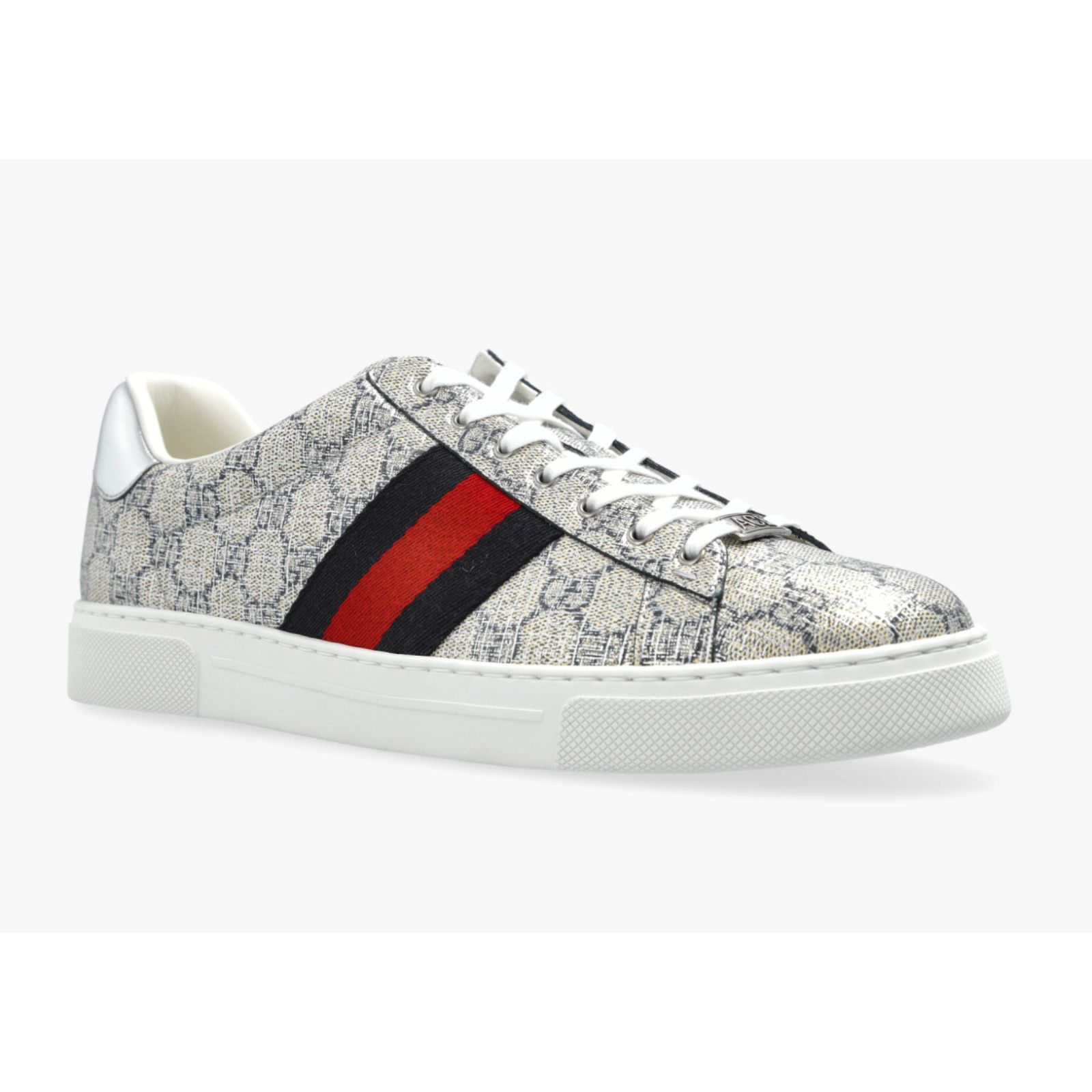 Gucci Gucci Ace GG Logo Supreme Canvas Beige Blue Silver Size US 13 / EU 46 - 3 Thumbnail