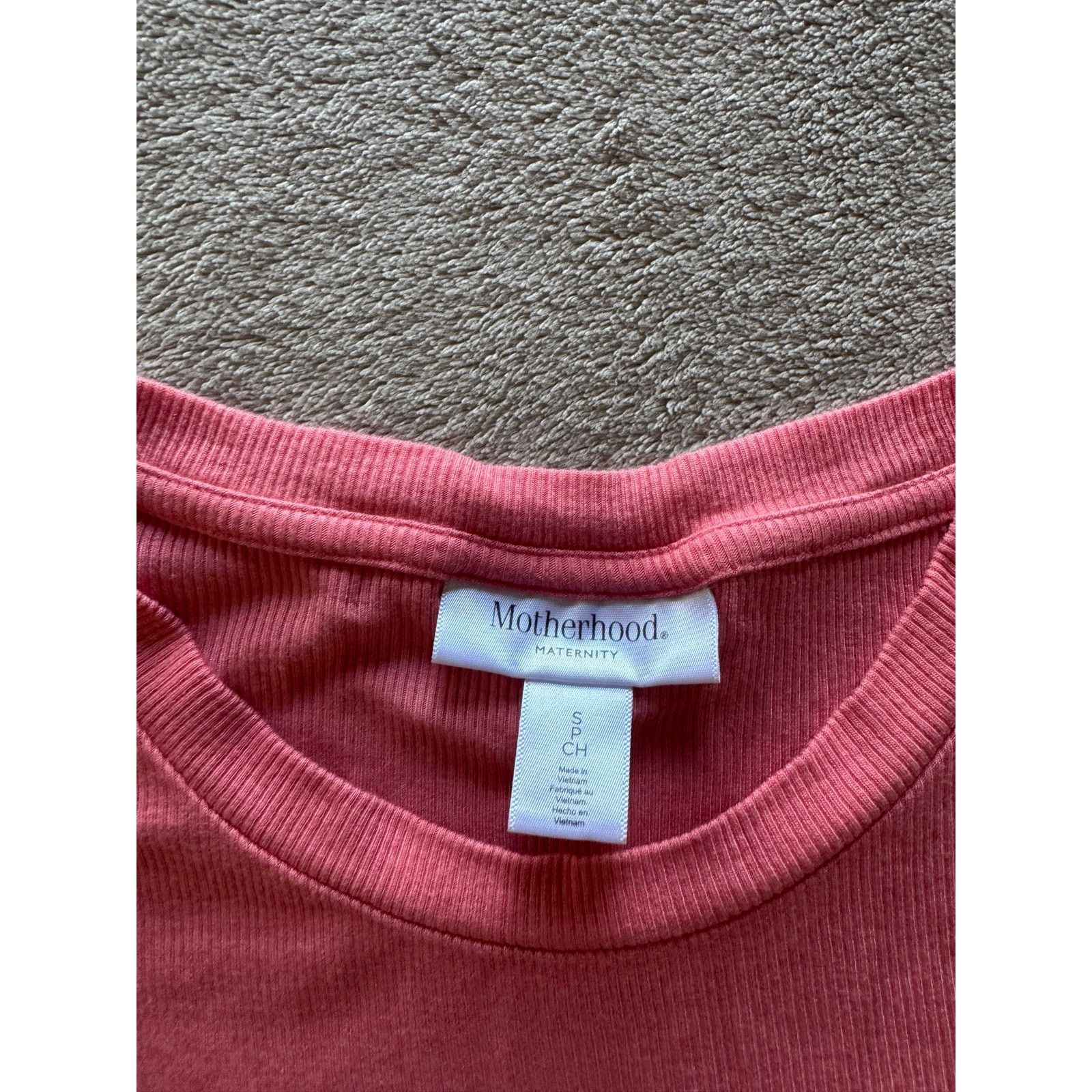 MOTHER Motherhood Maternity Pink Ribbed Midi Dress Fitted Bodycon Size S / US 4 / IT 40 - 2 Thumbnail