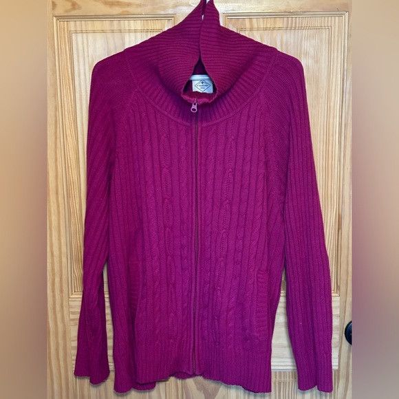 St. Johns Bay St John’s Bay Women Sweater Size 2XL Hot Pink Knit Collared Size XXL / US 16-18 / IT 52-54 - 2 Thumbnail