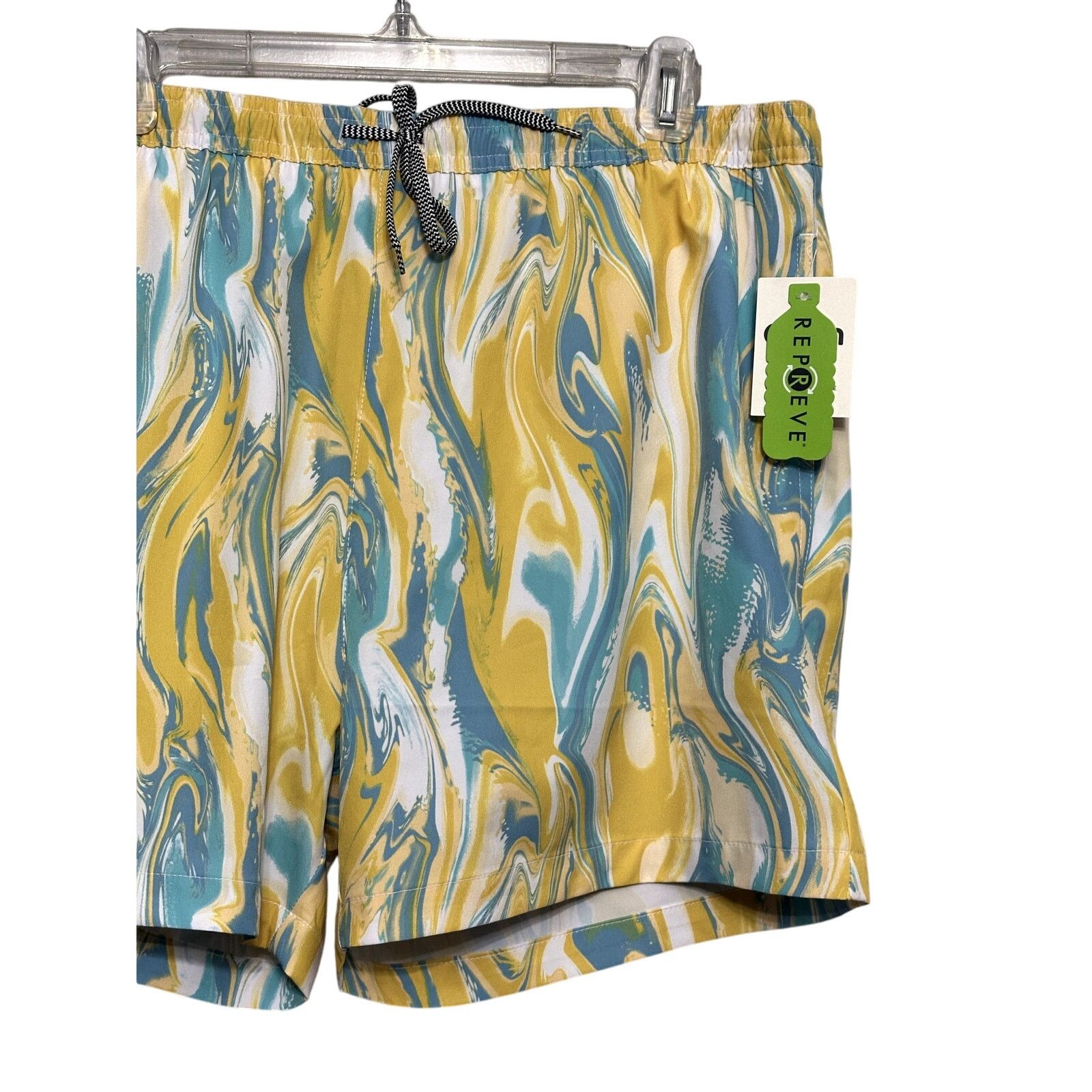 Other Open Edit Men's Yellow/Blue Swirl Volley Swim Trunks XL NWT Size US 36 / EU 52 - 4 Thumbnail