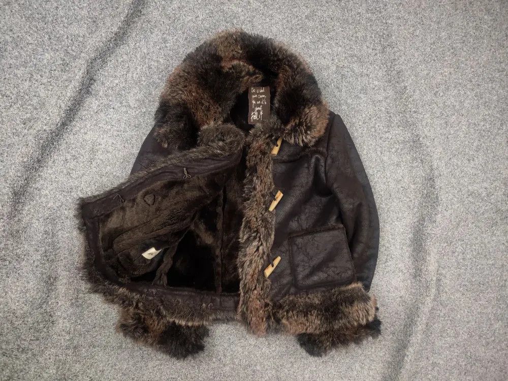 If Six Was Nine Vintage Swag Opium Y2K Hysteric Fur Coat Jacket Mixed LGB Size L / US 10 / IT 46 - 1 Thumbnail