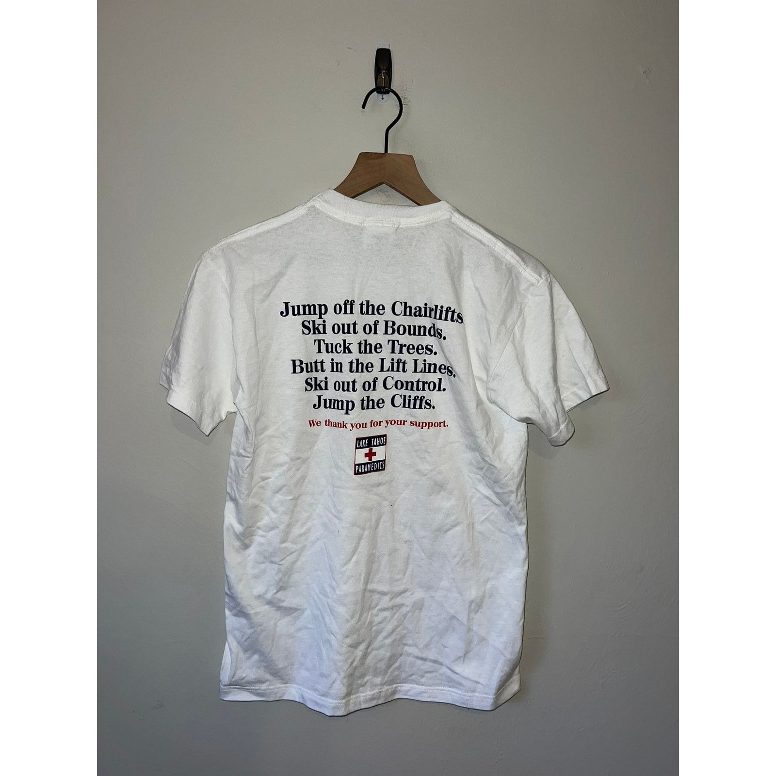 Jerzees 90s Vintage Lake Tahoe Paramedics Joke Shirt Tee VTG 1990s S Size US S / EU 44-46 / 1 - 1 Thumbnail