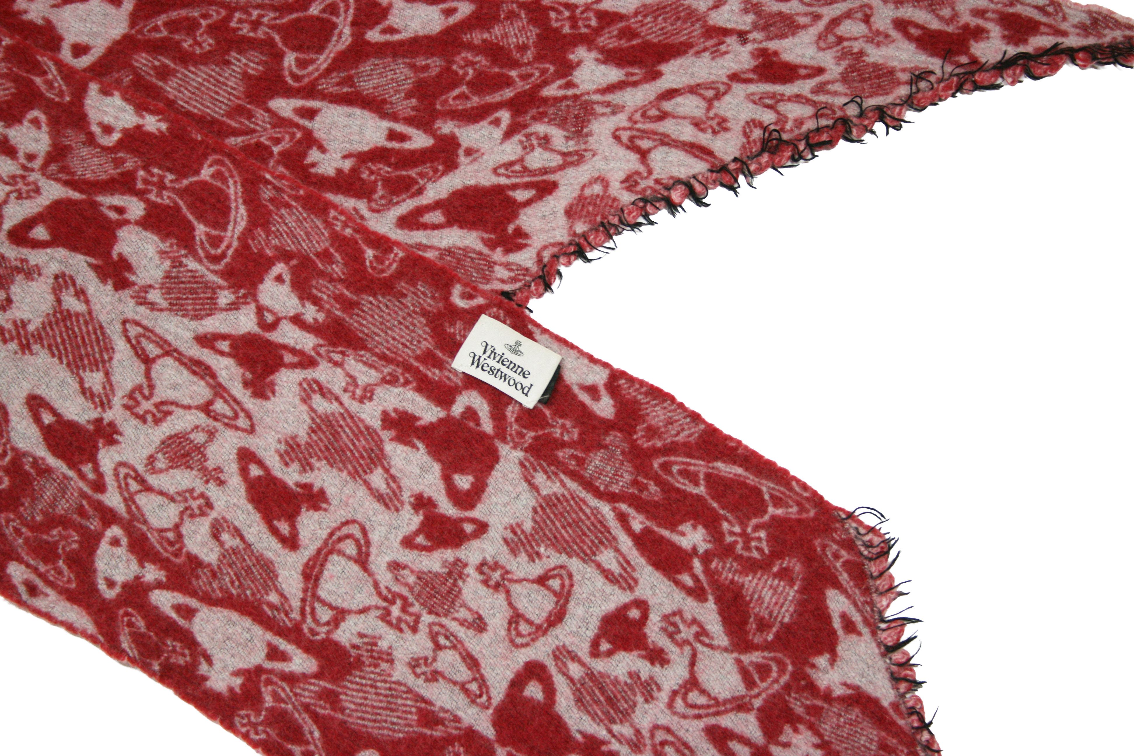 Vivienne Westwood 00S Orb Graffiti Monogram Wool Scarf Vintage Size ONE SIZE - 2 Thumbnail