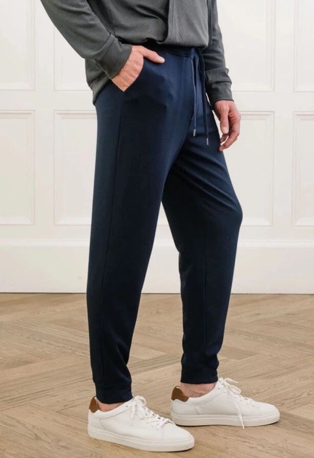 Other Cozy Earth Bamboo Joggers Men’s XXL Navy Soft Lounge Pants Size US 37 - 2 Thumbnail