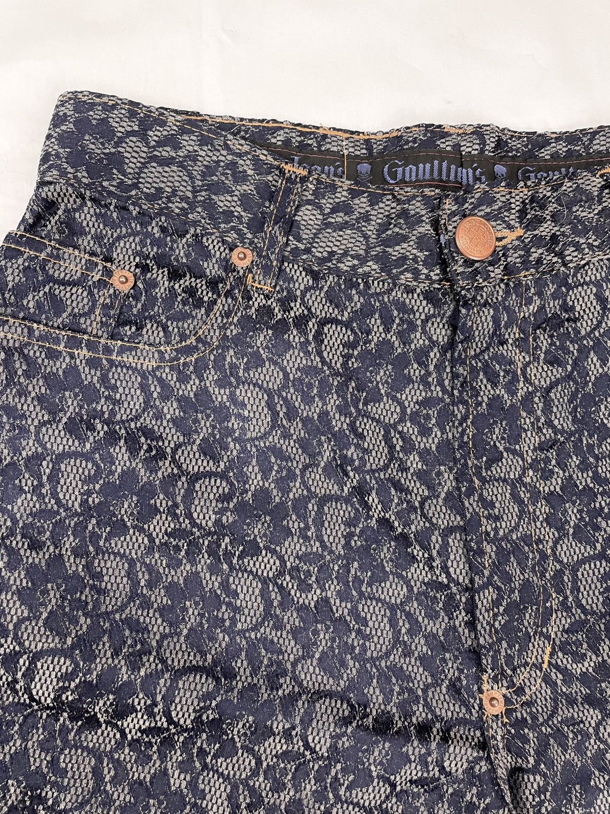 Jean Paul Gaultier 1998 Jean Paul Gaultier Lace Floral Pants Jeans Vintage Size 30" / US 8 / IT 44 - 7 Thumbnail