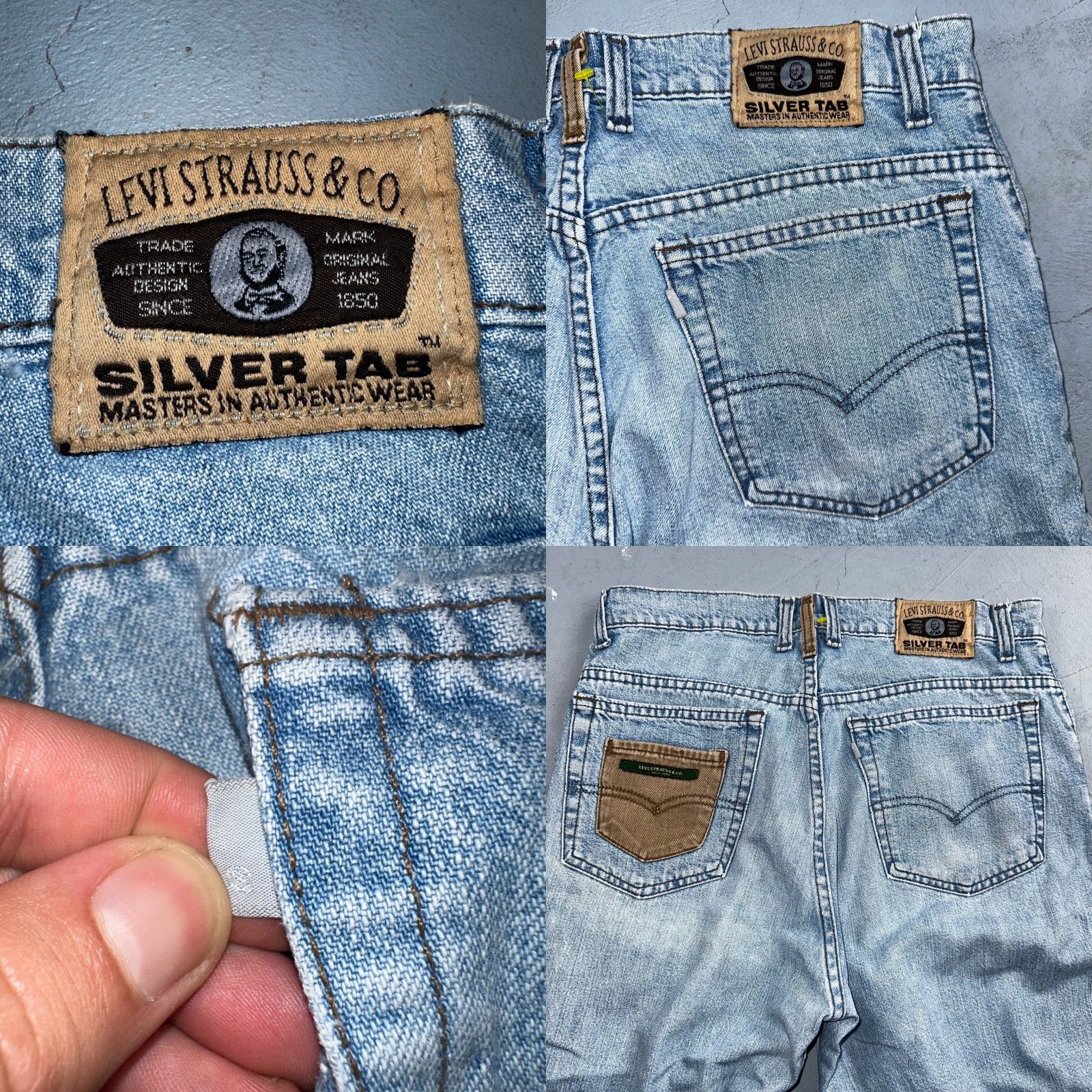 Levi's VINTAGE Levi's Silvertab Jeans Mens 33x32 40583 Blue Denim 90s Y2K USA Made Distressed 5-Pocket Straight Relaxed Size US 33 - 10 Thumbnail