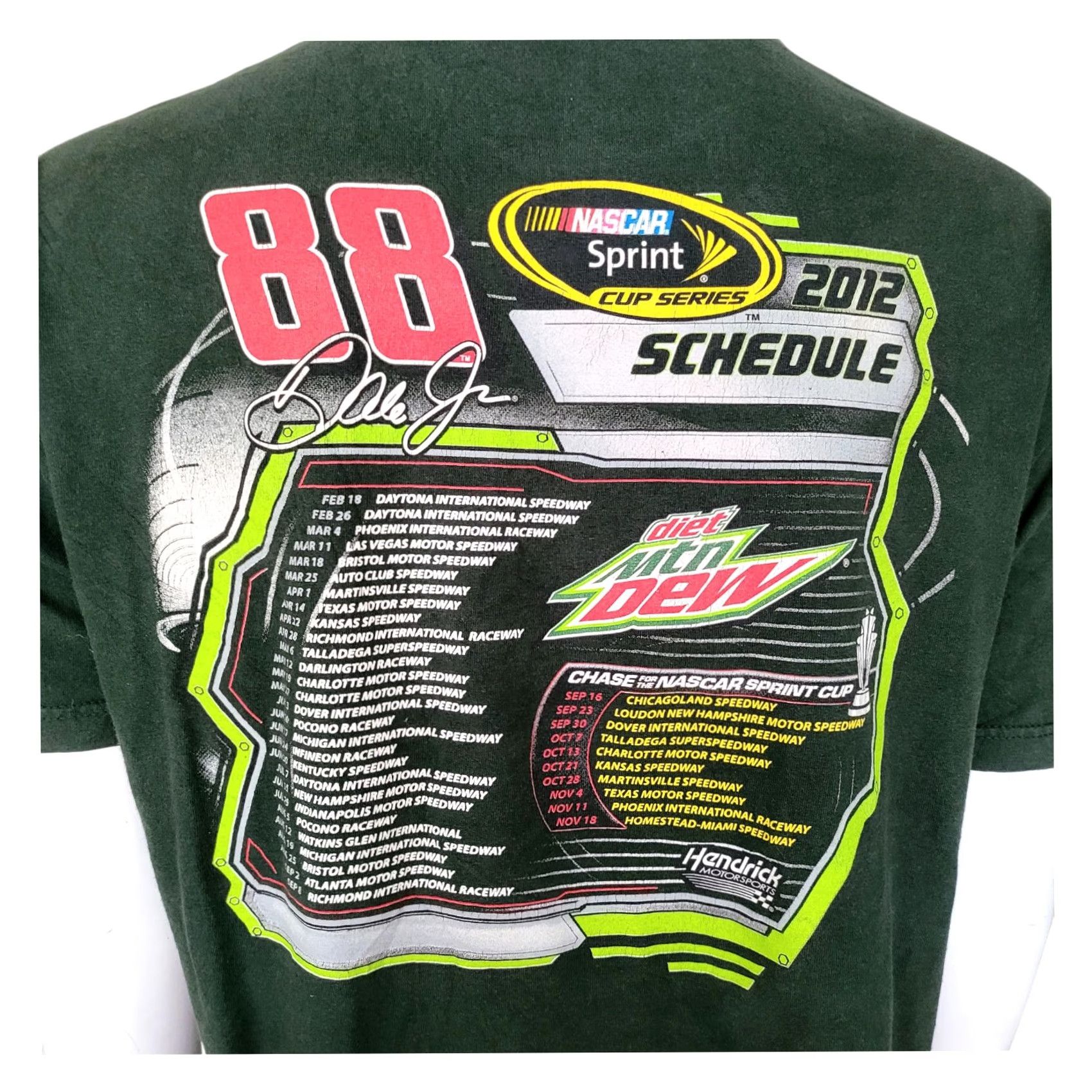 NASCAR Vintage NASCAR Dale Earnhardt Jr. #88 Diet Mountain Dew T-Shirt XL Black/Green NASCAR Shirt Mens Size US XL / EU 56 / 4 - 4 Thumbnail