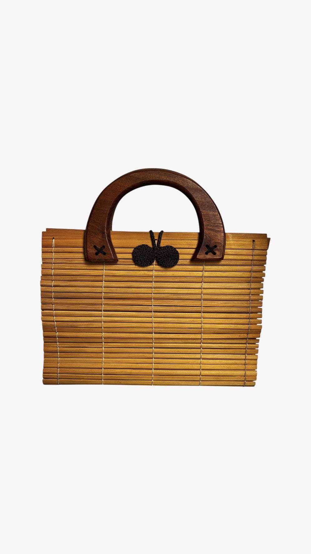 Other Vintage 80s Brown Bamboo Slat Handbag Size ONE SIZE - 1 Thumbnail