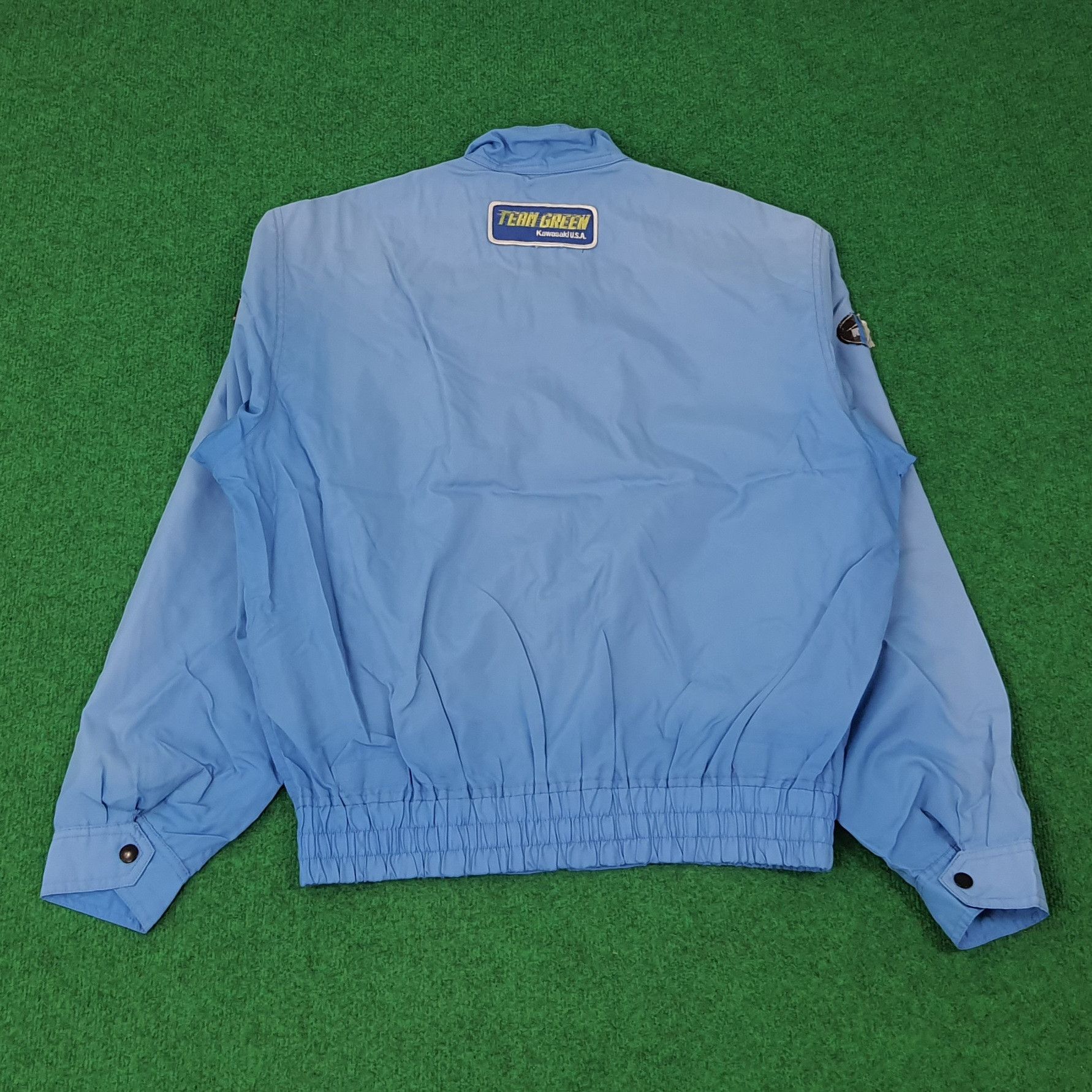 Japanese Brand × Vintage Vintage KAWASAKI Team Kushitani Biker Jacket C234N19 Size US L / EU 52-54 / 3 - 3 Thumbnail