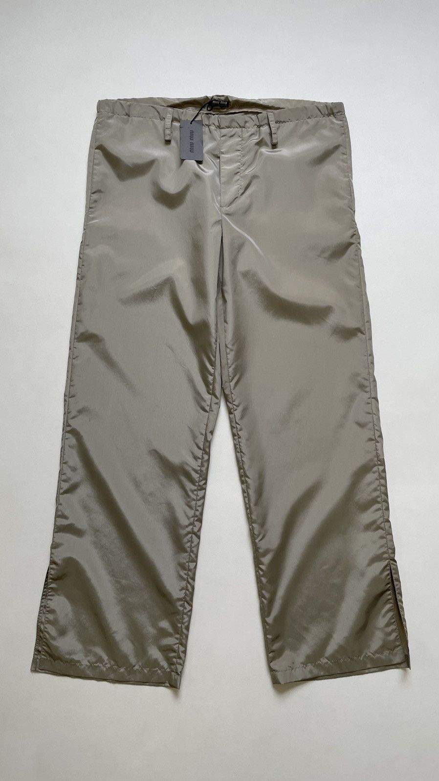 Miu Miu Shimmer Nylon Wide Leg Trousers Size US 36 / EU 52 - 1 Thumbnail