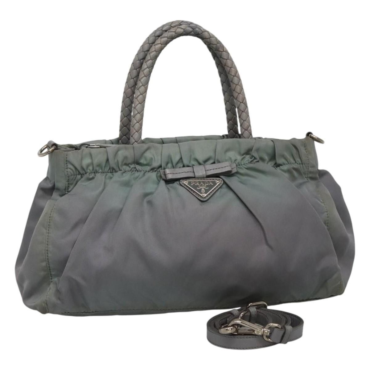 Prada PRADA Hand Bag Nylon Gray Size ONE SIZE - 1 Thumbnail