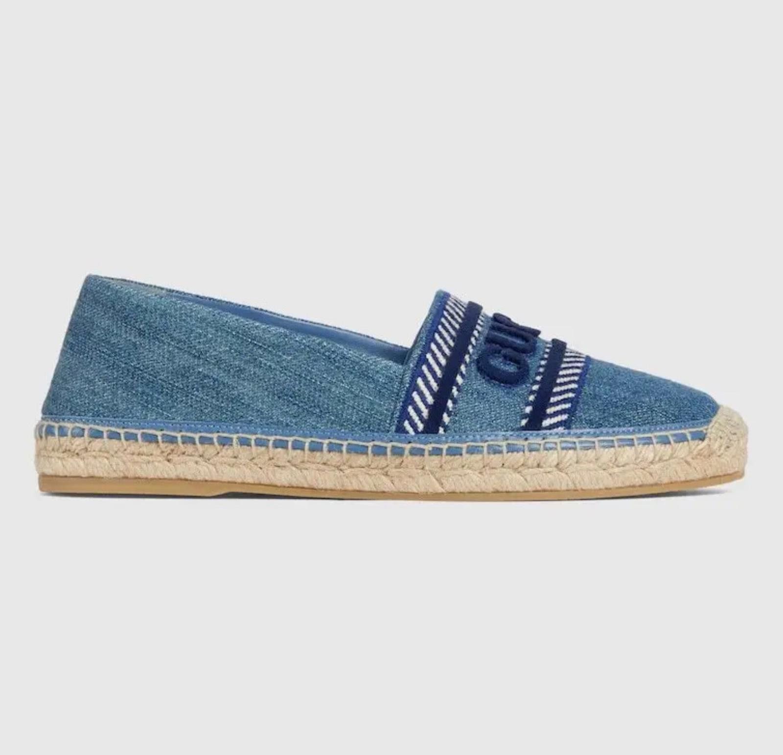 Gucci Gucci Logo Denim Espadrilles Size US 7.5 / IT 37.5 - 1 Thumbnail
