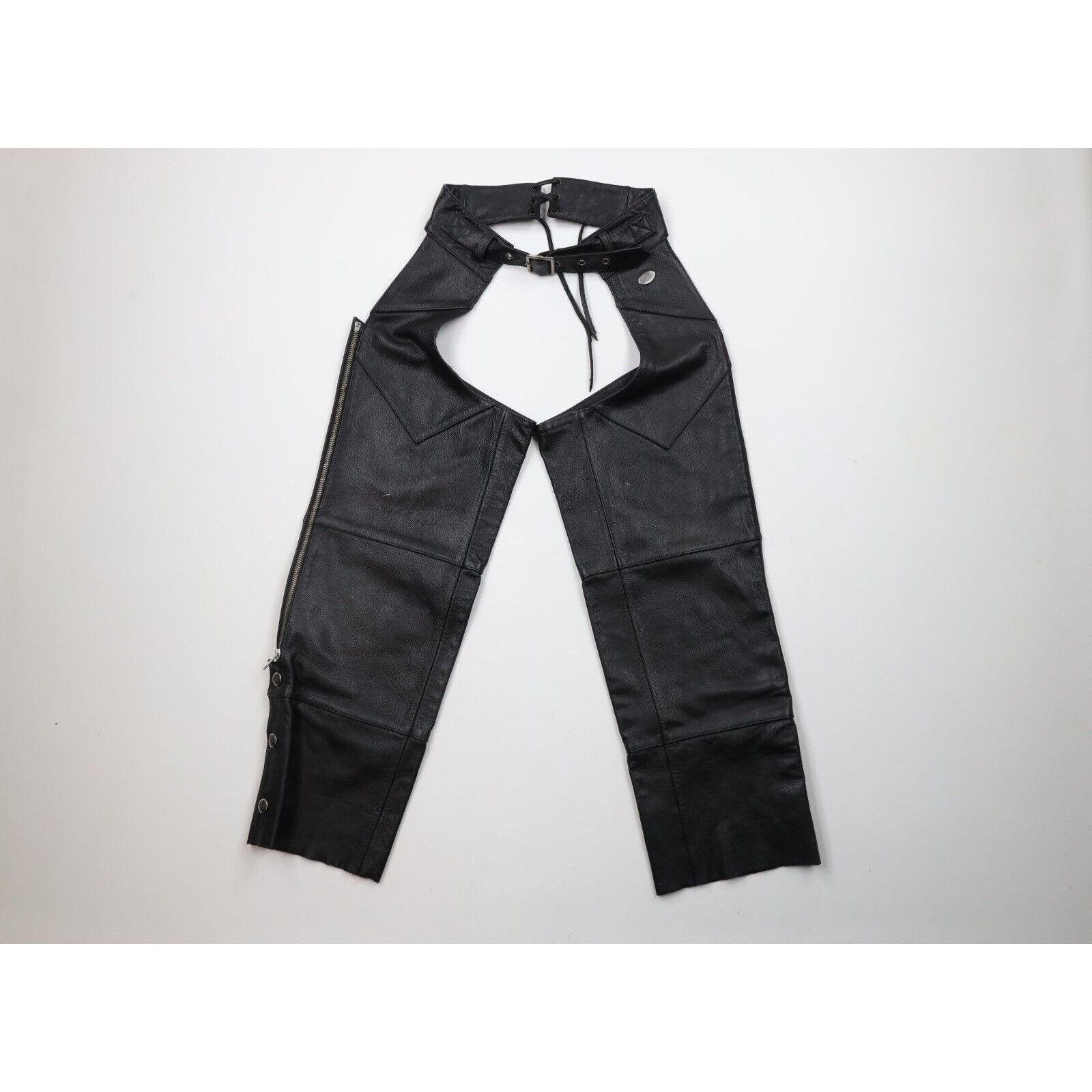 Harley Davidson × Vintage Vintage 90s Harley Davidson Distressed Leather Chaps Pants Size 26" / US 2 / IT 38 - 1 Thumbnail