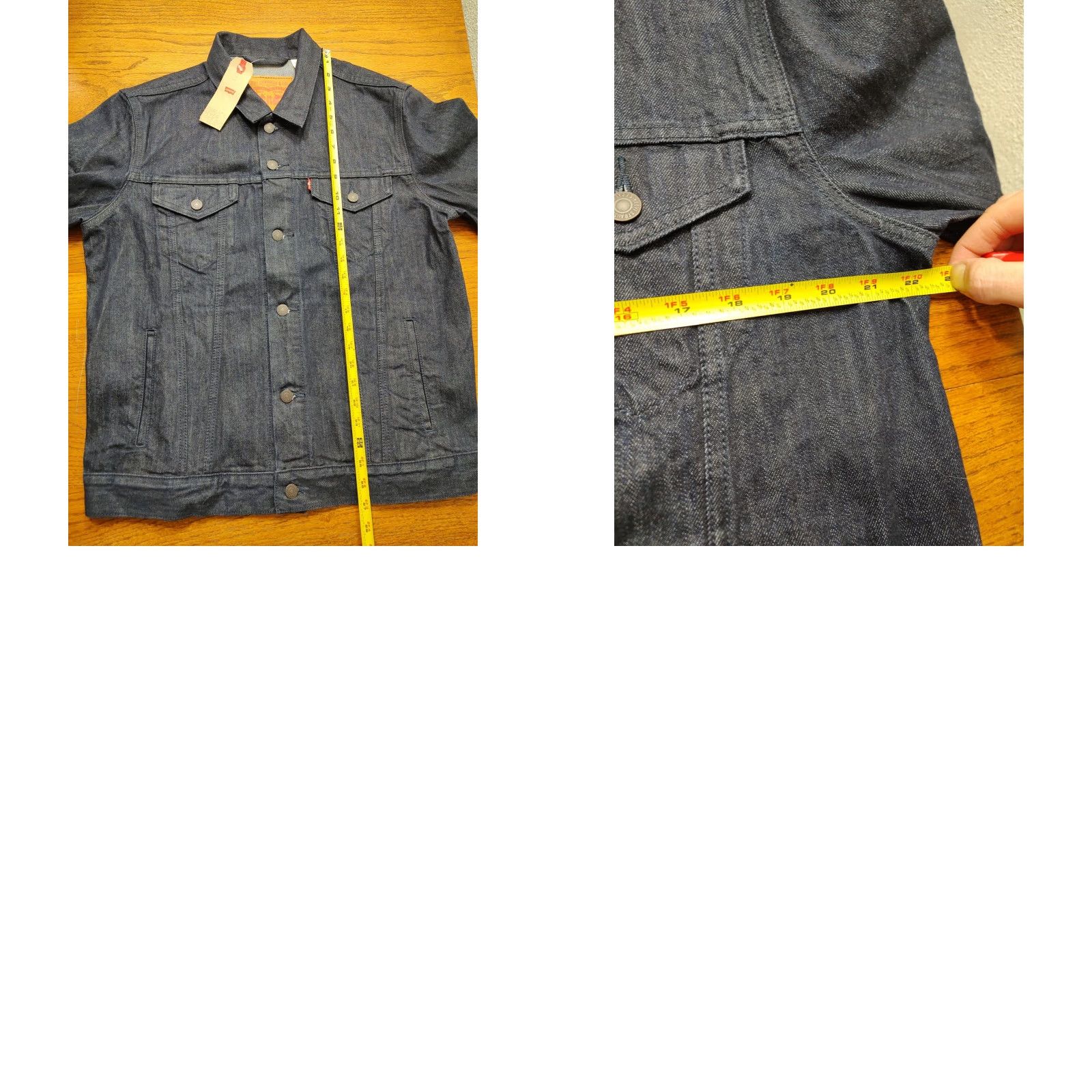 Levi's NWT Levi's Trucker Jacket Denim Jeans Dark Wash Button Chest 44 L Blue Mens Regular Size L jacket 90s Classic USA Vintage? Wait. Size US 33 - 9 Thumbnail