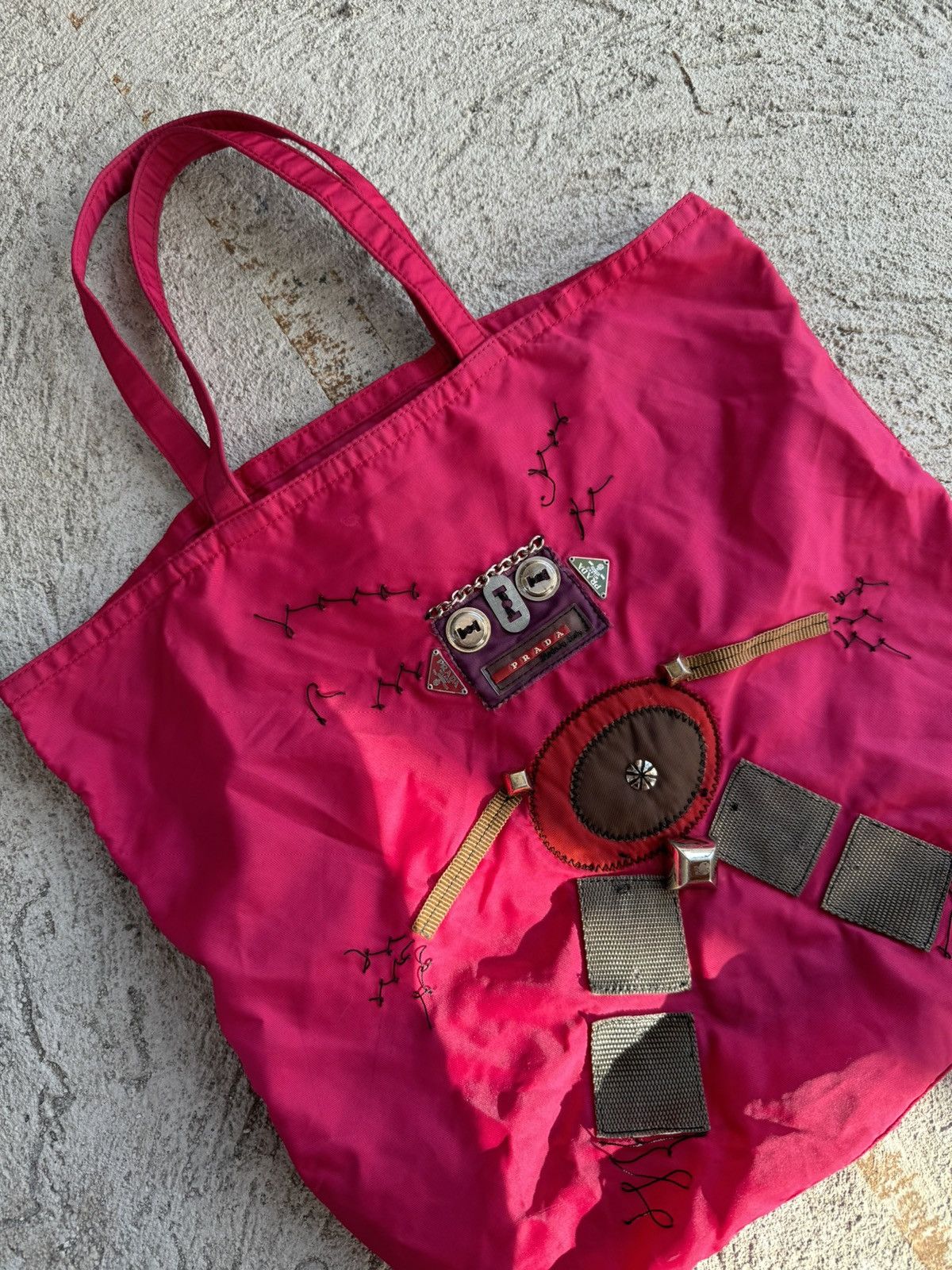 Prada Prada Pink Robot Nylon Totebag Size ONE SIZE - 3 Thumbnail