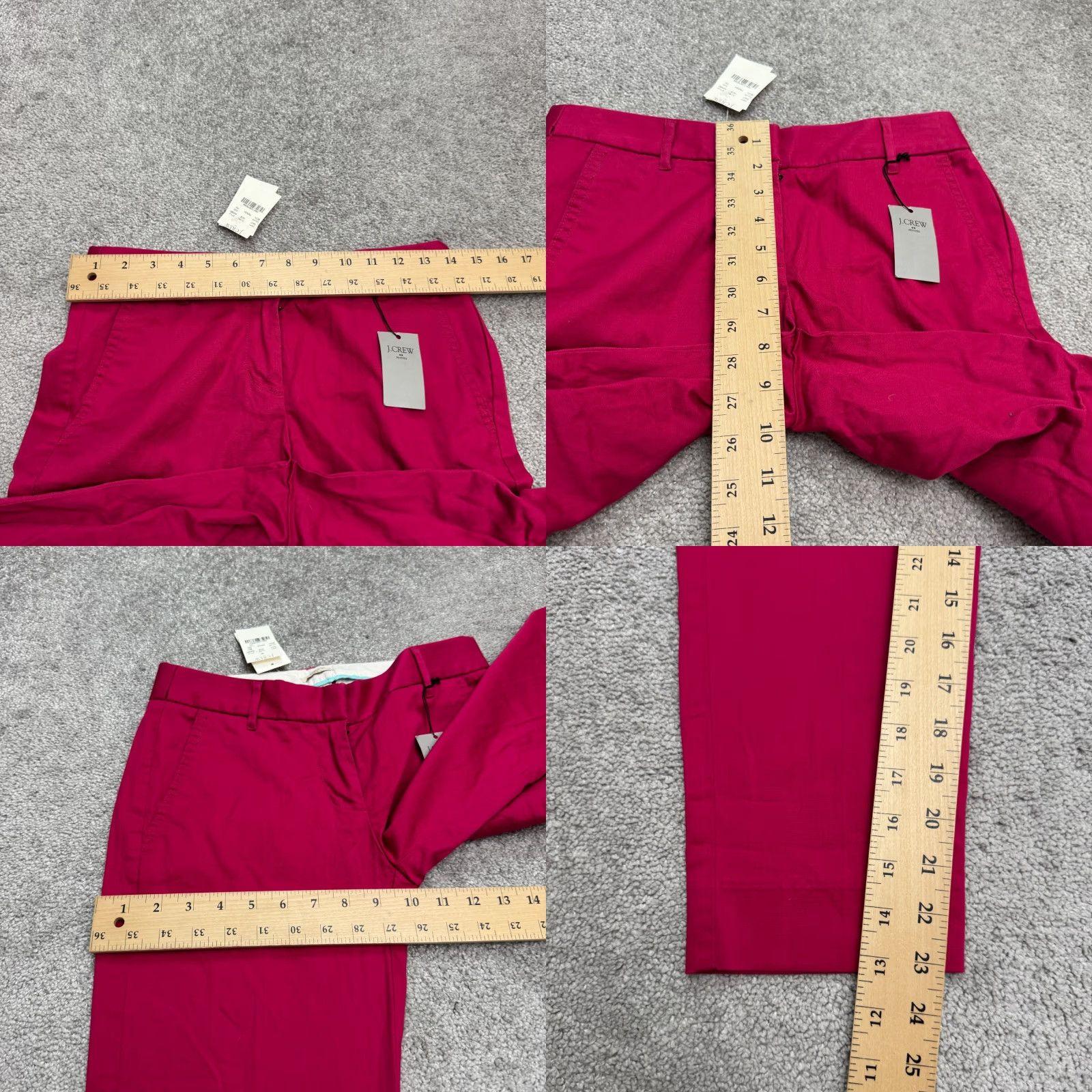 J.Crew VINTAGE? No — J.CREW Pink Cropped Tapered Leg Pants Womens 0P Petite Twill Cotton Cropped Pants, 23 in Inseam, 7? Wait. Size 25" / US 0 / IT 36 - 9 Thumbnail