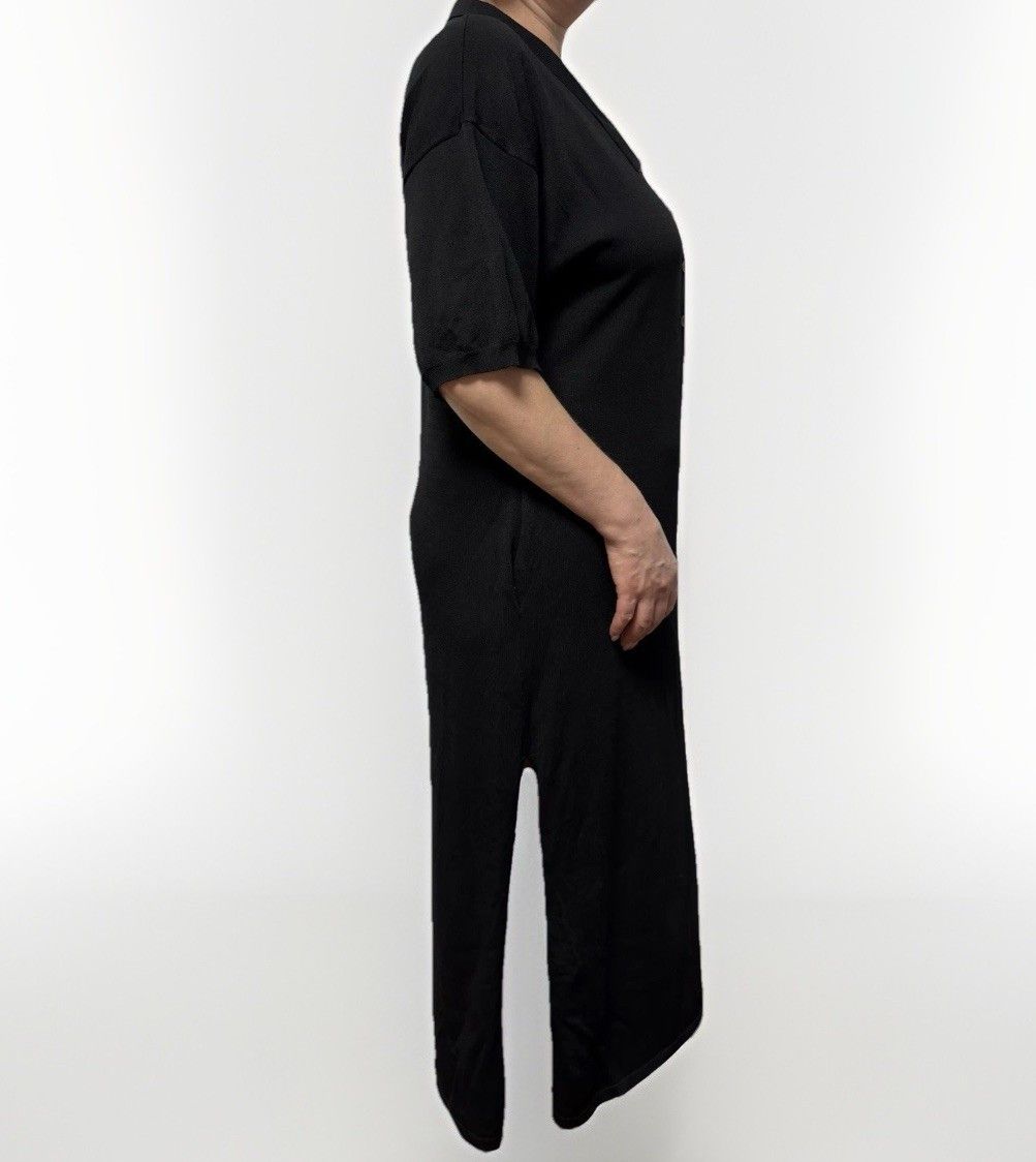 Toteme Toteme Belize Jersey Midi Knit Collared Rayon Dress Black Size S / US 4 / IT 40 - 4 Thumbnail